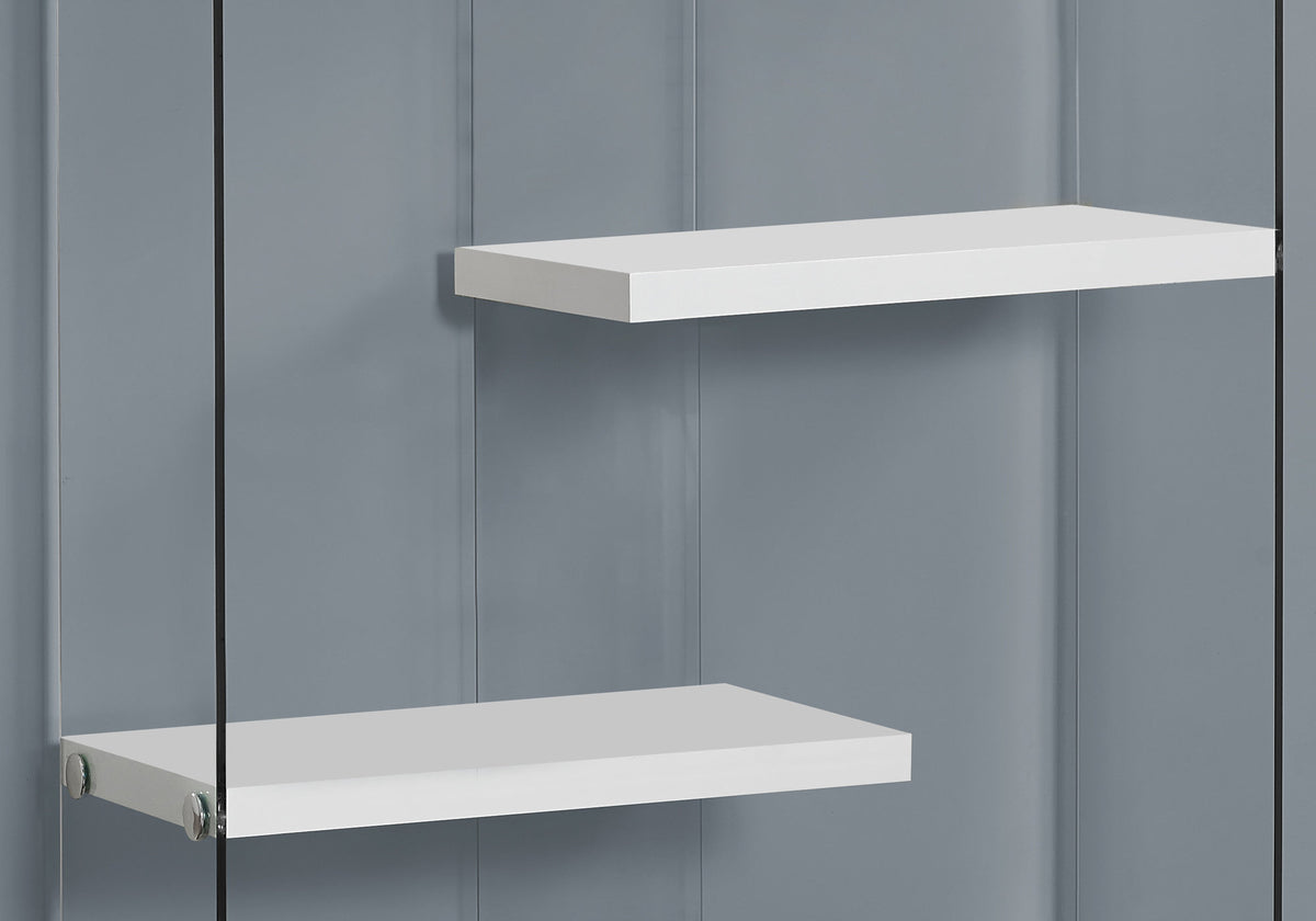Bookcase 60"H Glossy White Tempered Glass-Bookcases-DECOROLALA