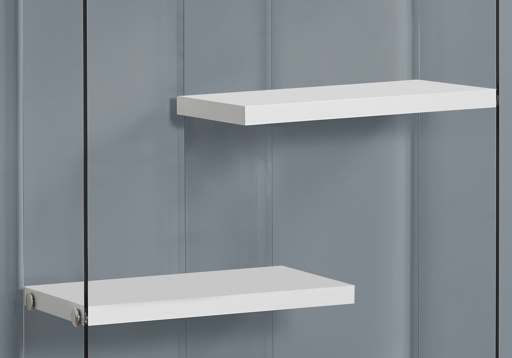 Bookcase 60"H Glossy White Tempered Glass-Bookshelf-DECOROLALA