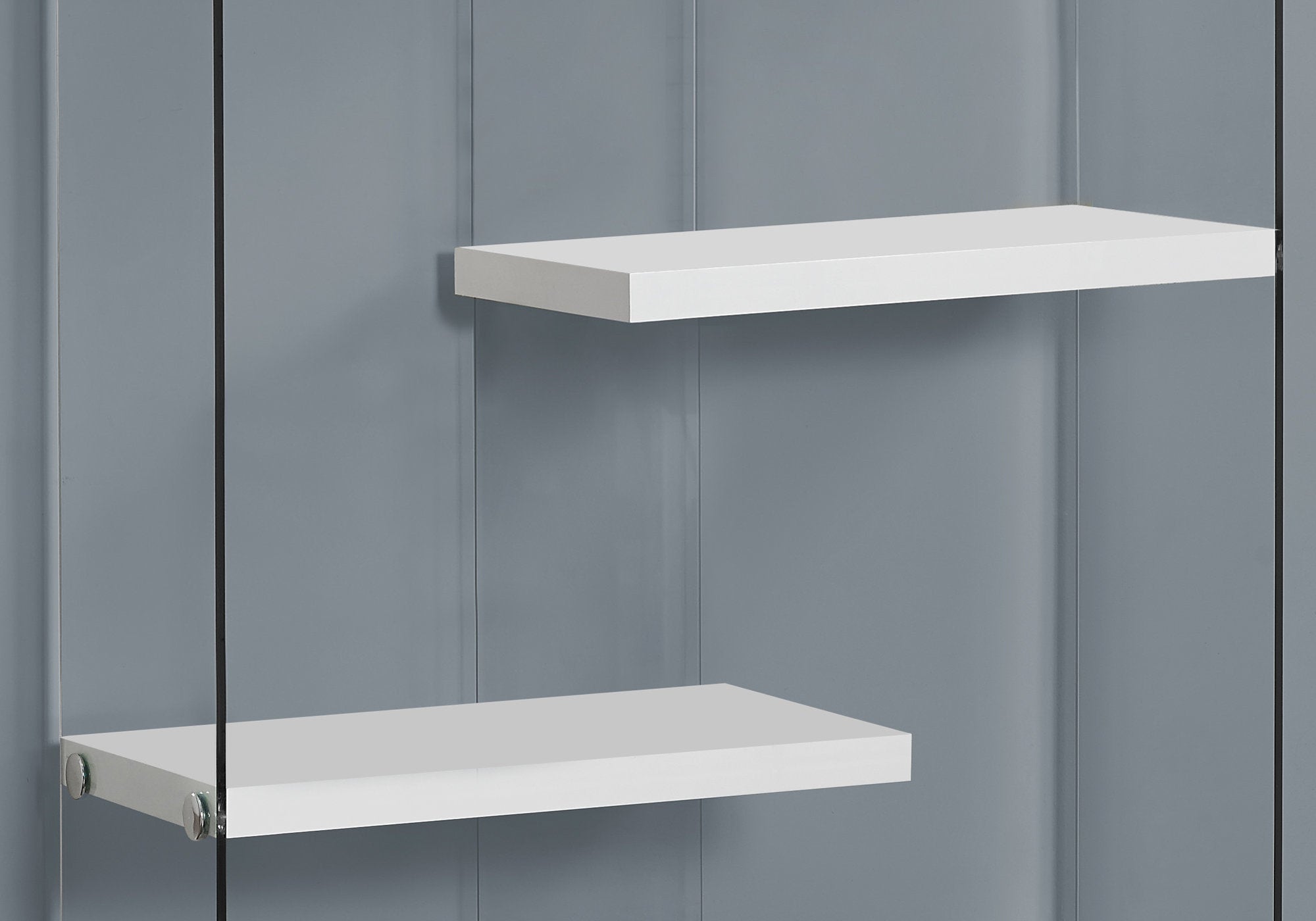 Bookcase 60"H Glossy White Tempered Glass-Bookshelf-DECOROLALA
