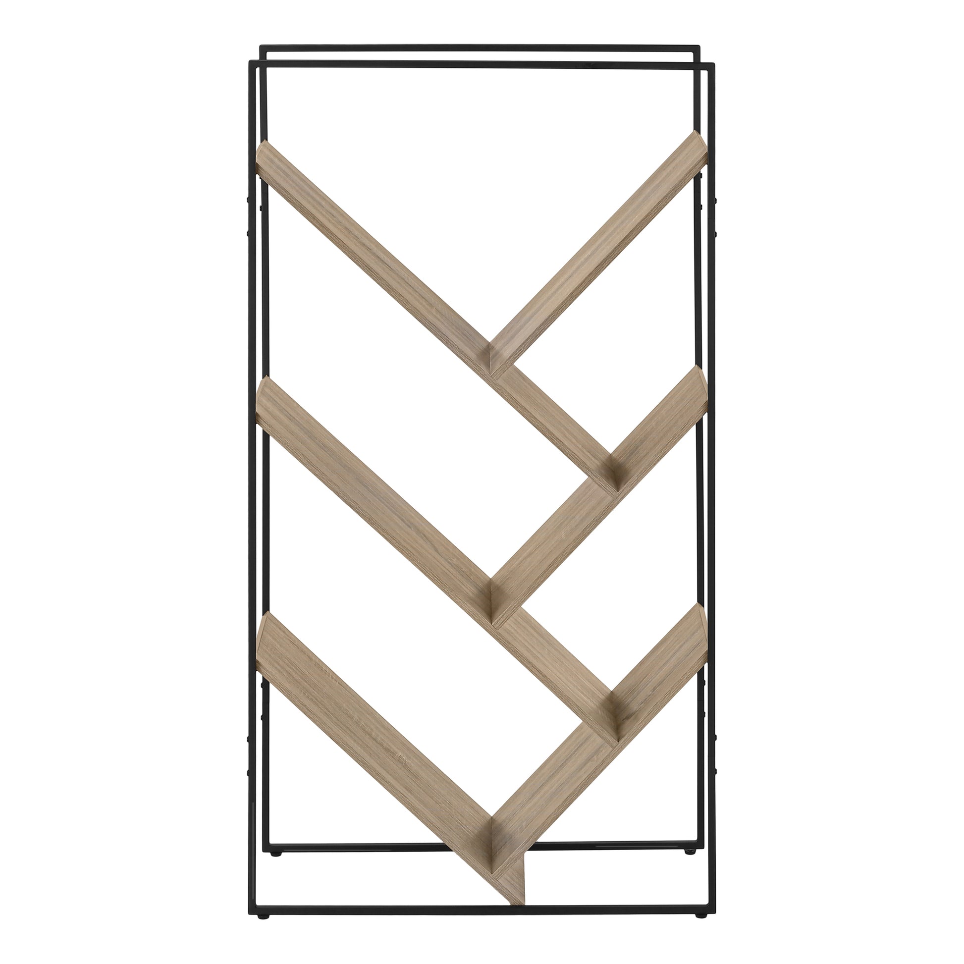 Bookcase - 60"H / Grey / Black Metal-Bookshelf-DECOROLALA