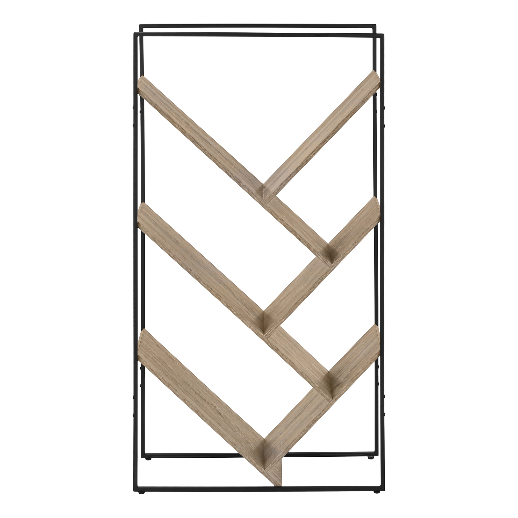 Bookcase - 60"H / Grey / Black Metal-Bookshelf-DECOROLALA