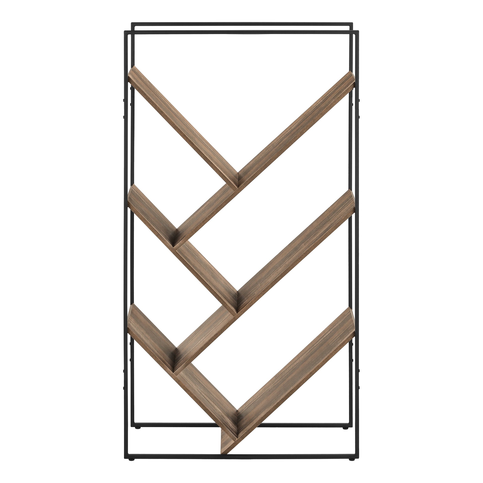 Bookcase - 60"H / Grey / Black Metal-Bookshelf-DECOROLALA