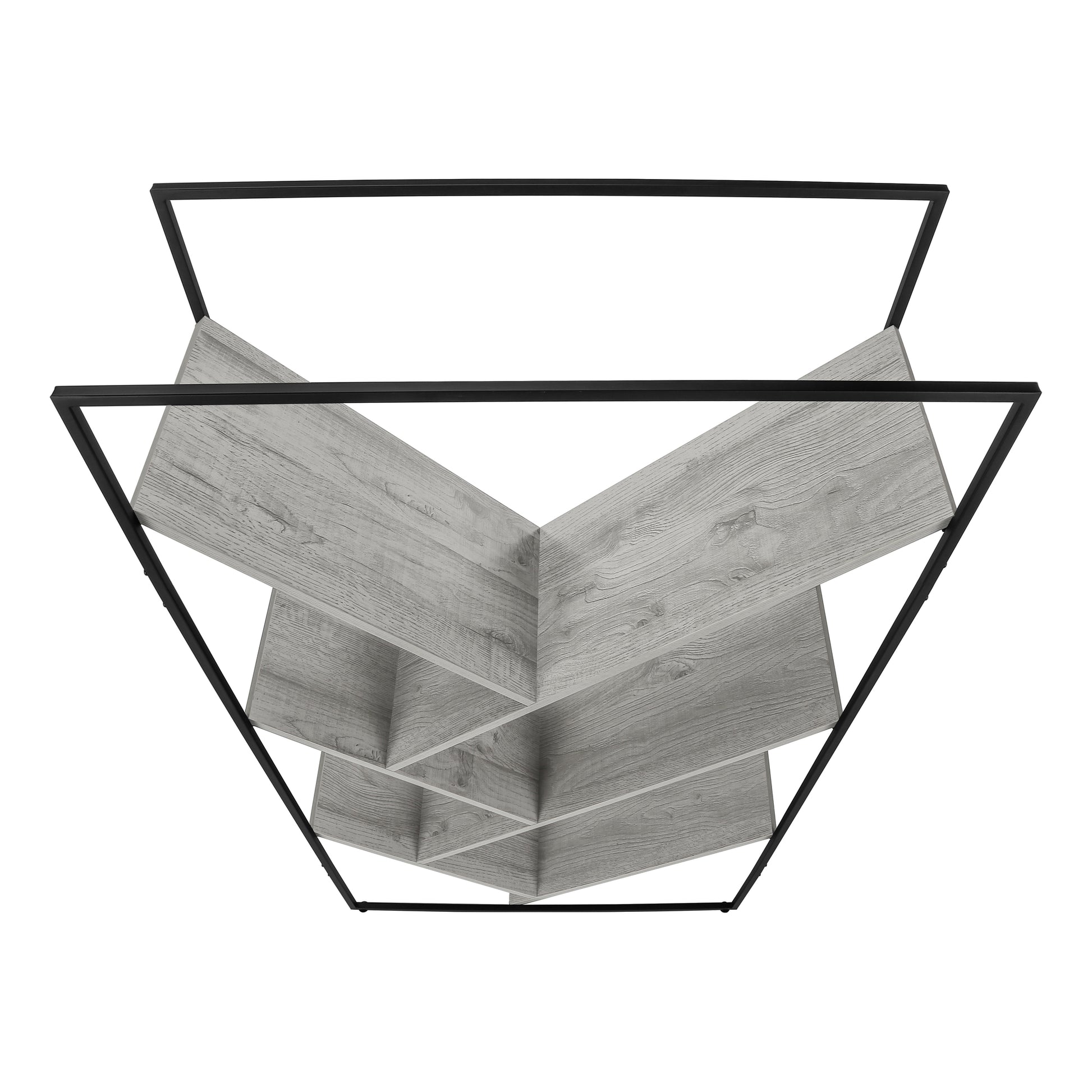 Bookcase - 60"H / Grey / Black Metal-Bookshelf-DECOROLALA