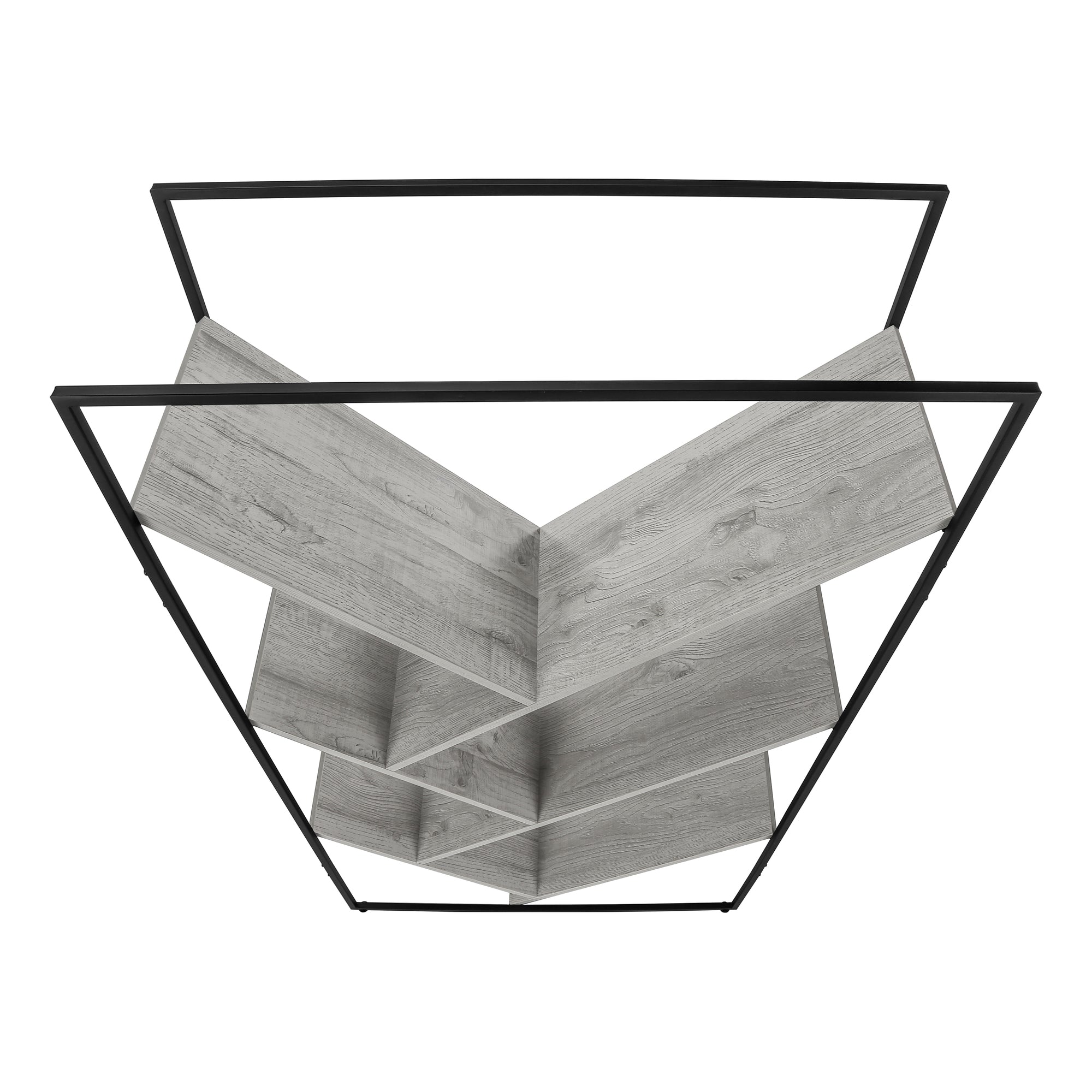 Bookcase - 60"H / Grey / Black Metal-Bookshelf-DECOROLALA