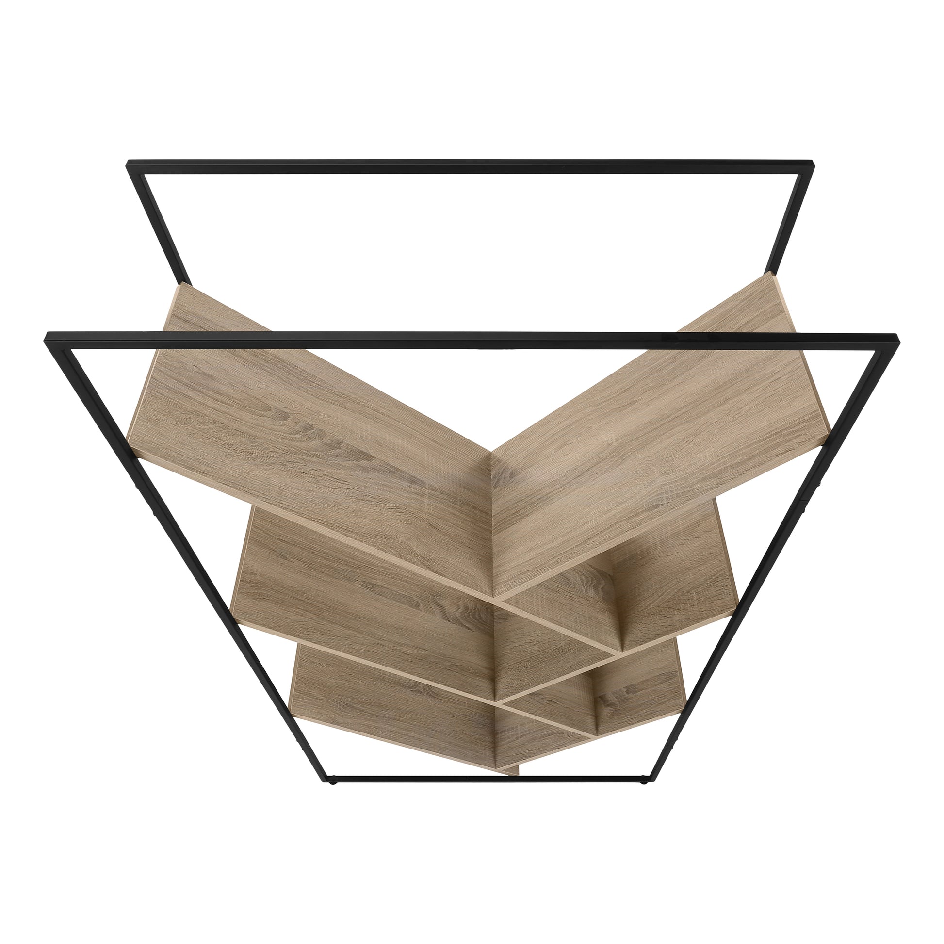 Bookcase - 60"H / Grey / Black Metal-Bookshelf-DECOROLALA