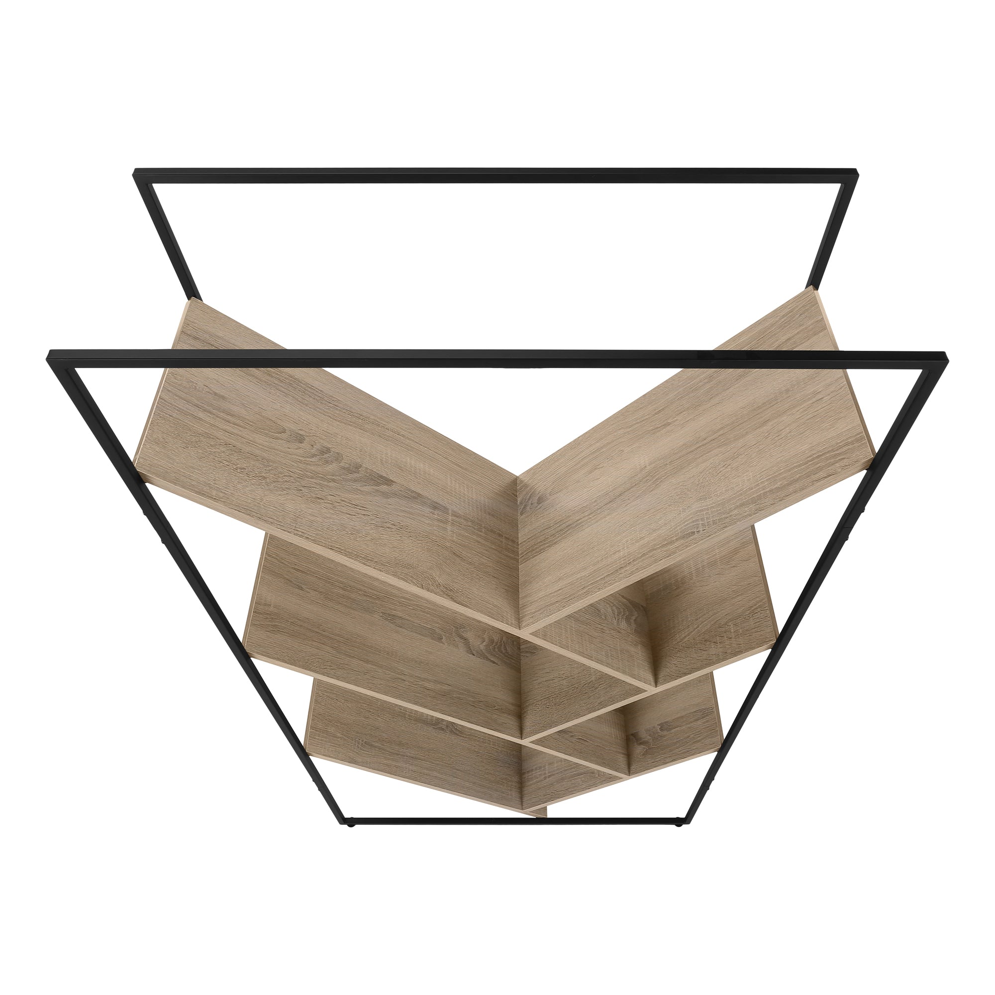 Bookcase - 60"H / Grey / Black Metal-Bookshelf-DECOROLALA