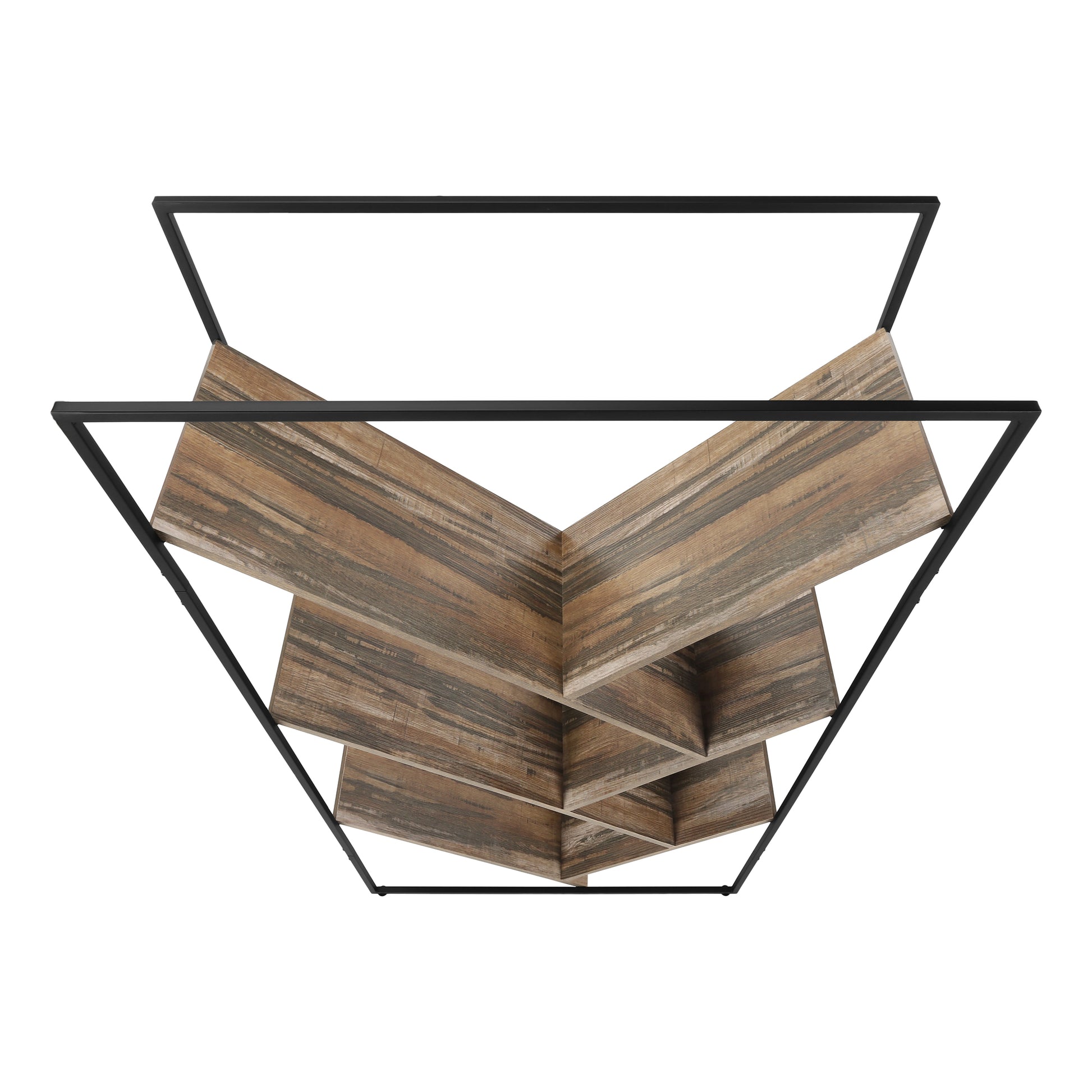 Bookcase - 60"H / Grey / Black Metal-Bookshelf-DECOROLALA