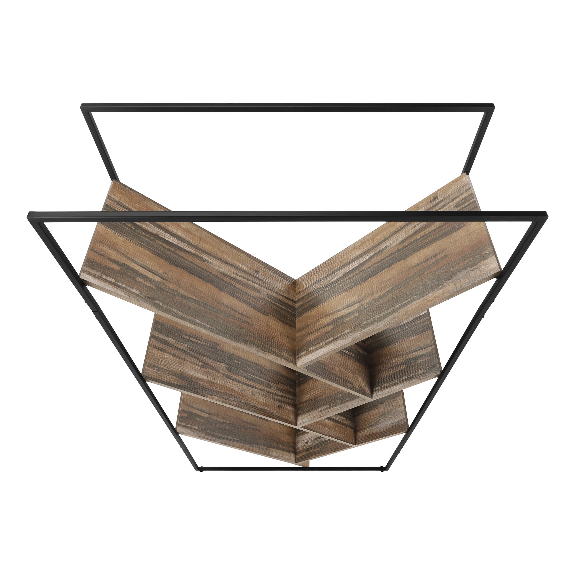 Bookcase - 60"H / Grey / Black Metal-Bookshelf-DECOROLALA