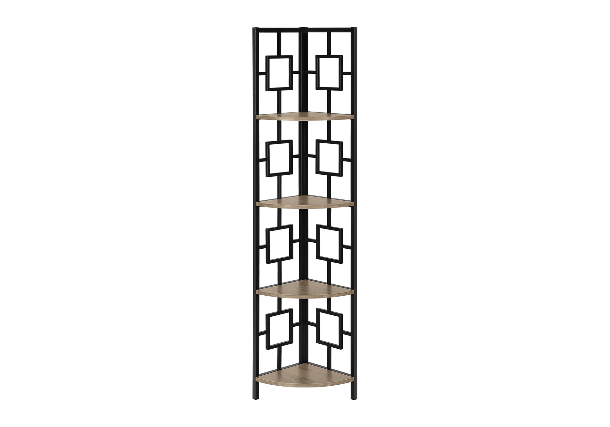 Bookcase - 62"H / Black / Black Metal Corner Etagere-Bookshelf-DECOROLALA