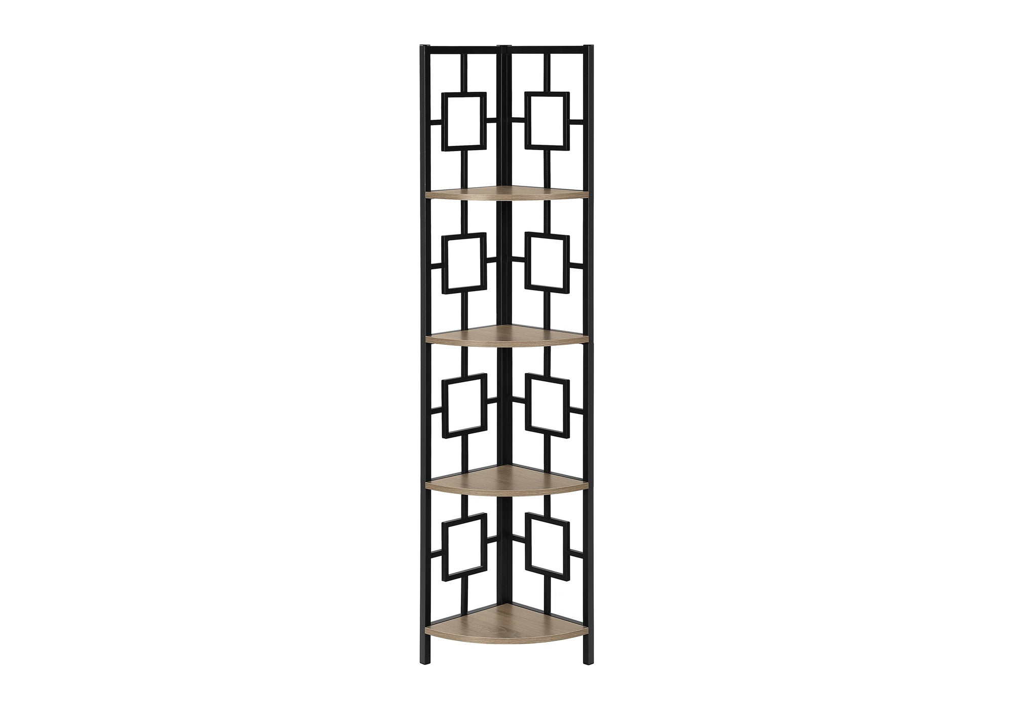 Bookcase - 62"H / Black / Black Metal Corner Etagere-Bookshelf-DECOROLALA