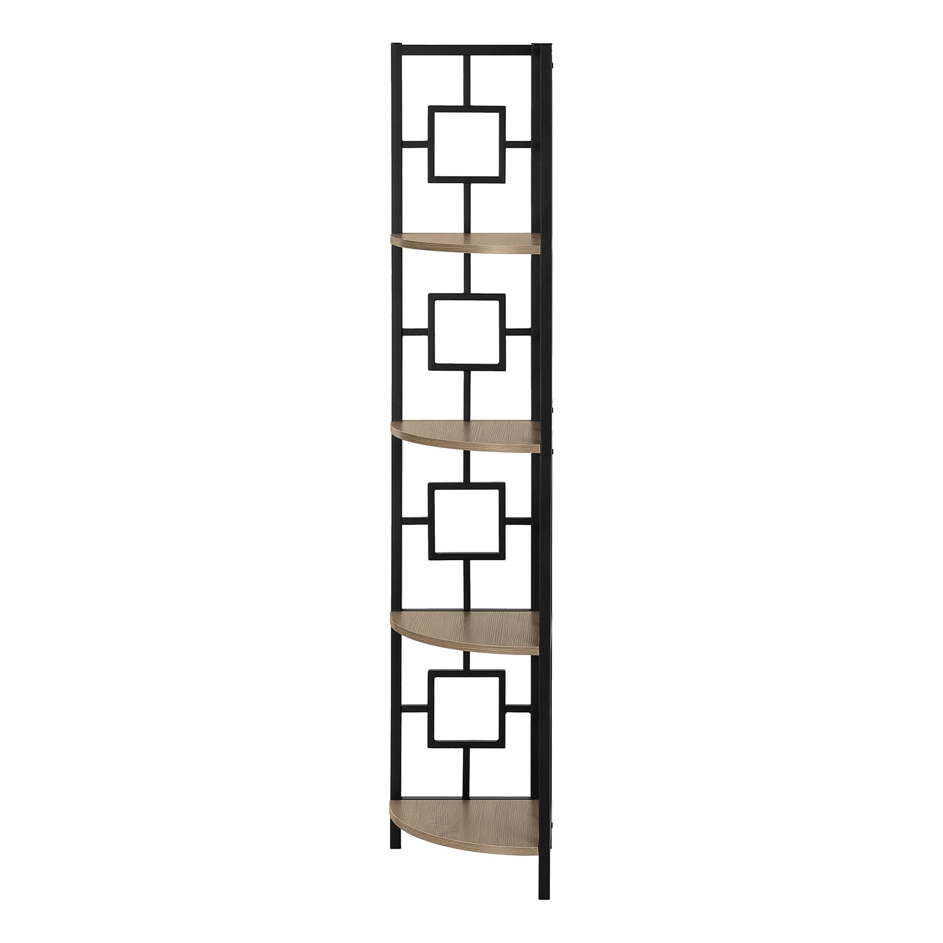 Bookcase - 62"H / Black / Black Metal Corner Etagere-Bookshelf-DECOROLALA