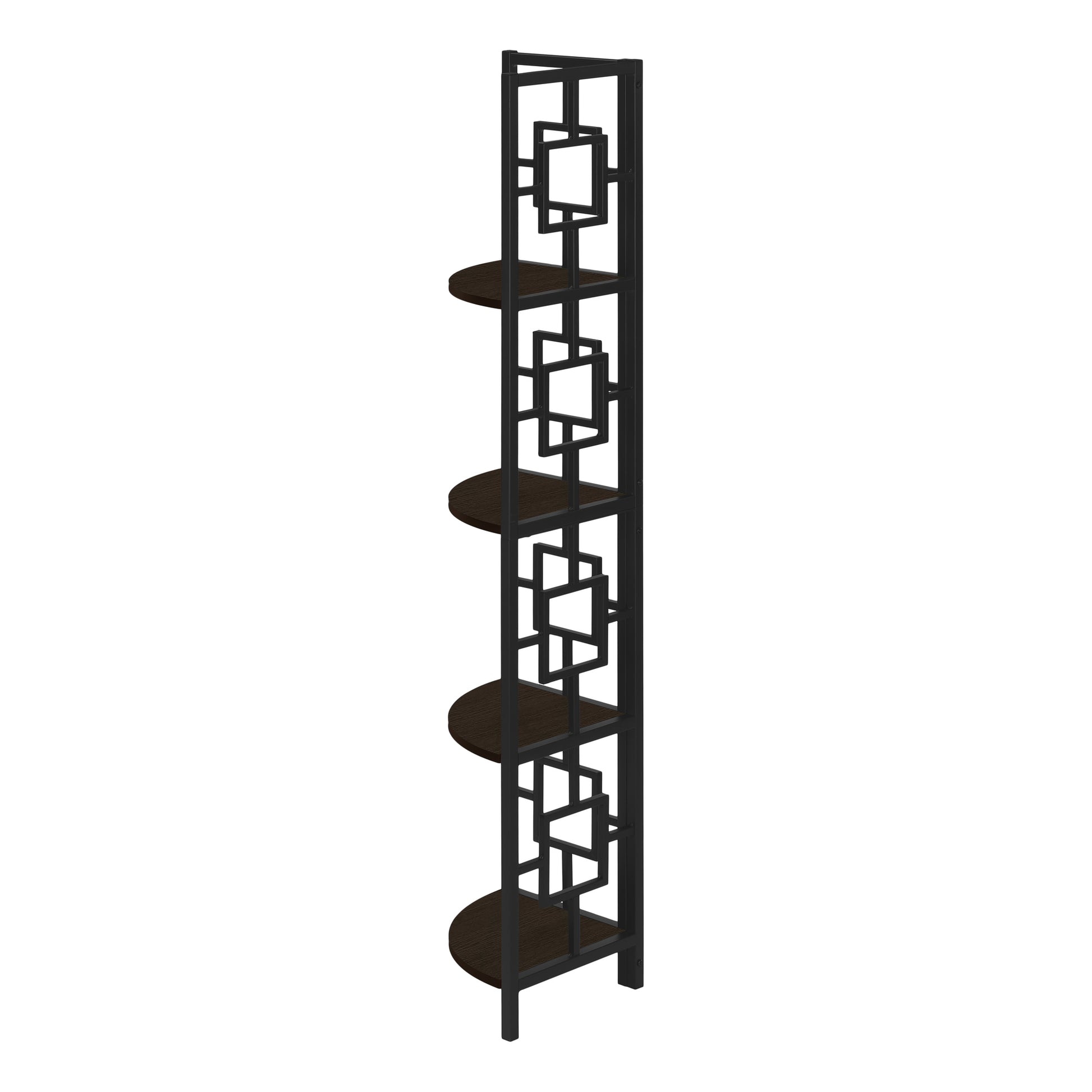 Bookcase - 62"H / Black / Black Metal Corner Etagere-Bookshelf-DECOROLALA