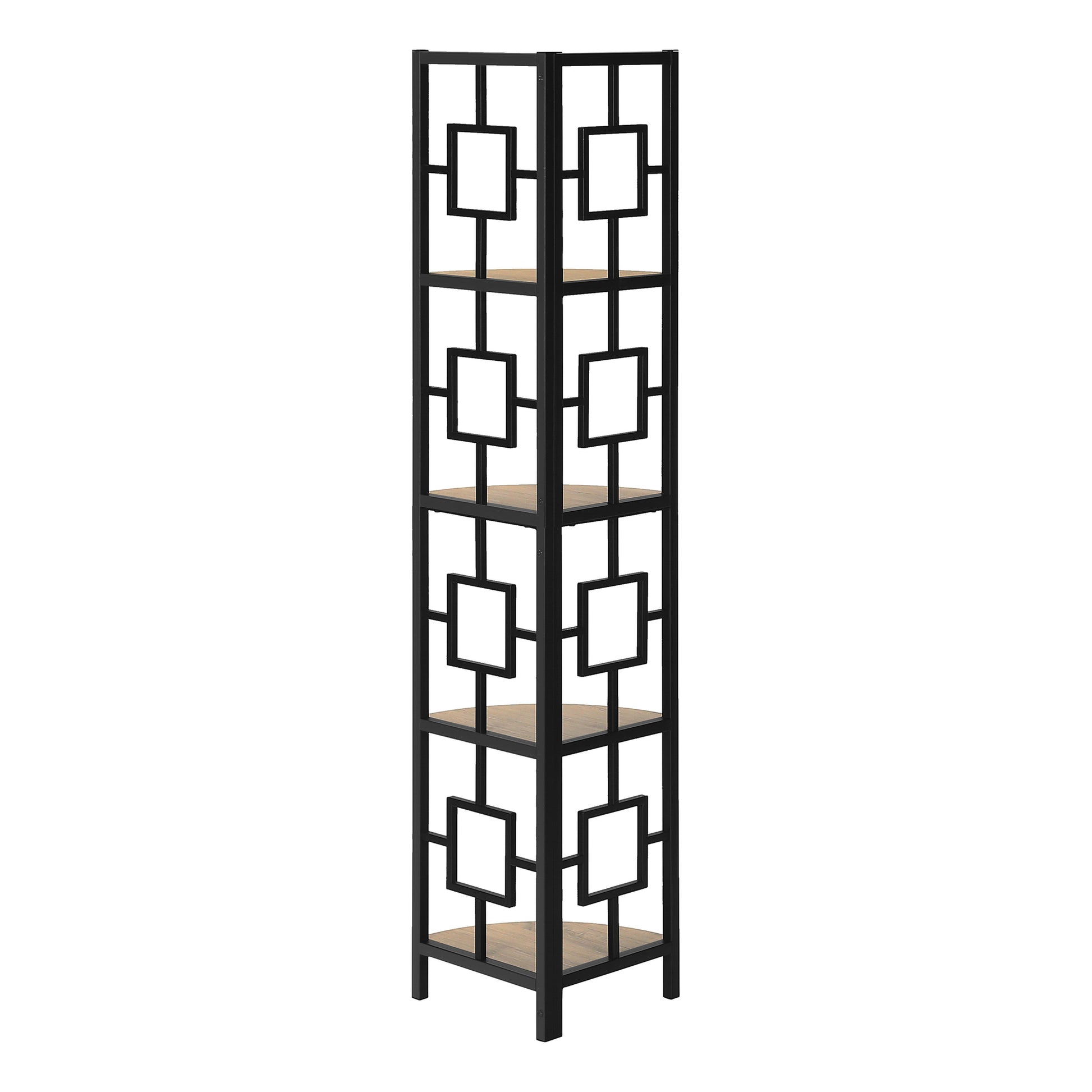 Bookcase - 62"H / Black / Black Metal Corner Etagere-Bookshelf-DECOROLALA