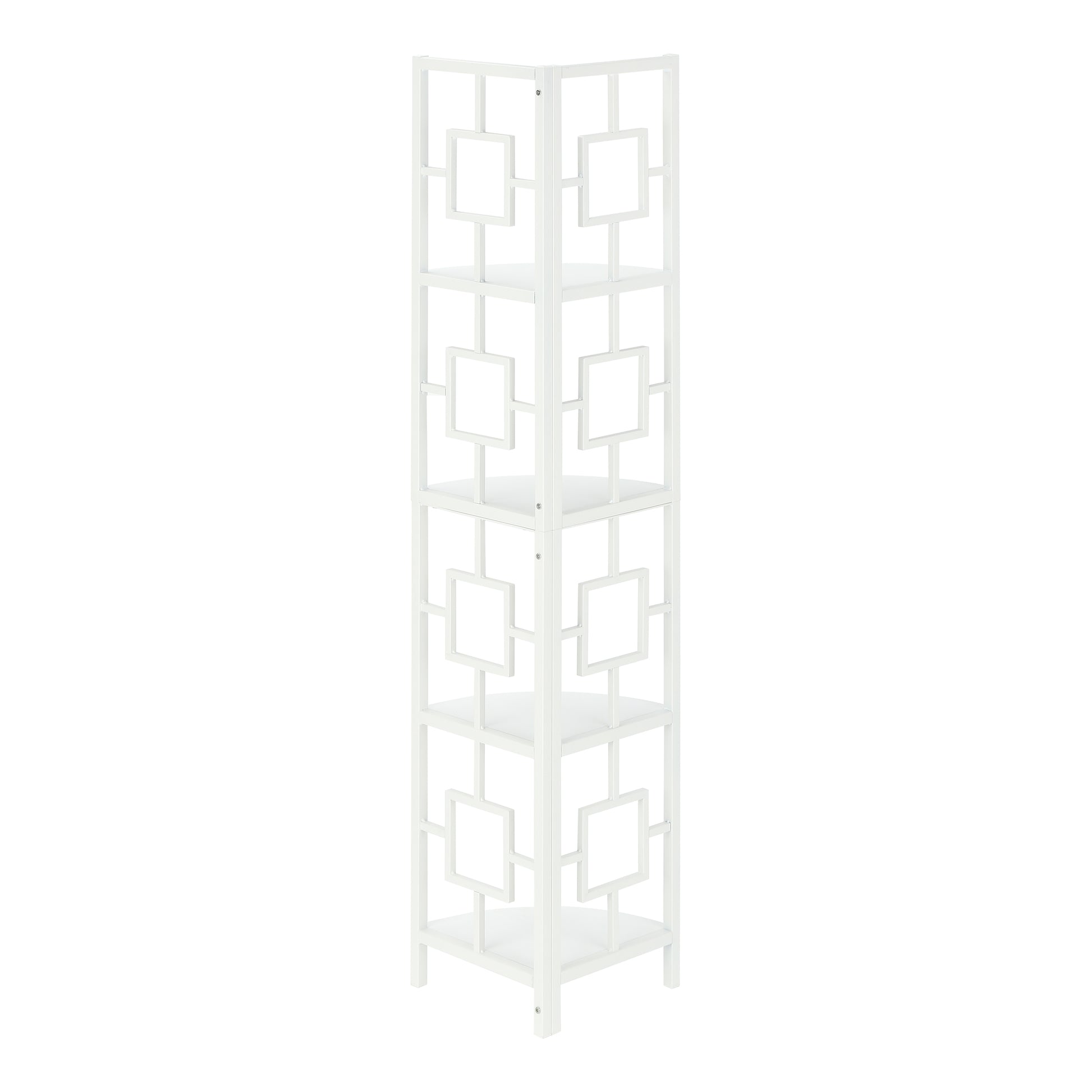 Bookcase - 62"H / Black / Black Metal Corner Etagere-Bookshelf-DECOROLALA