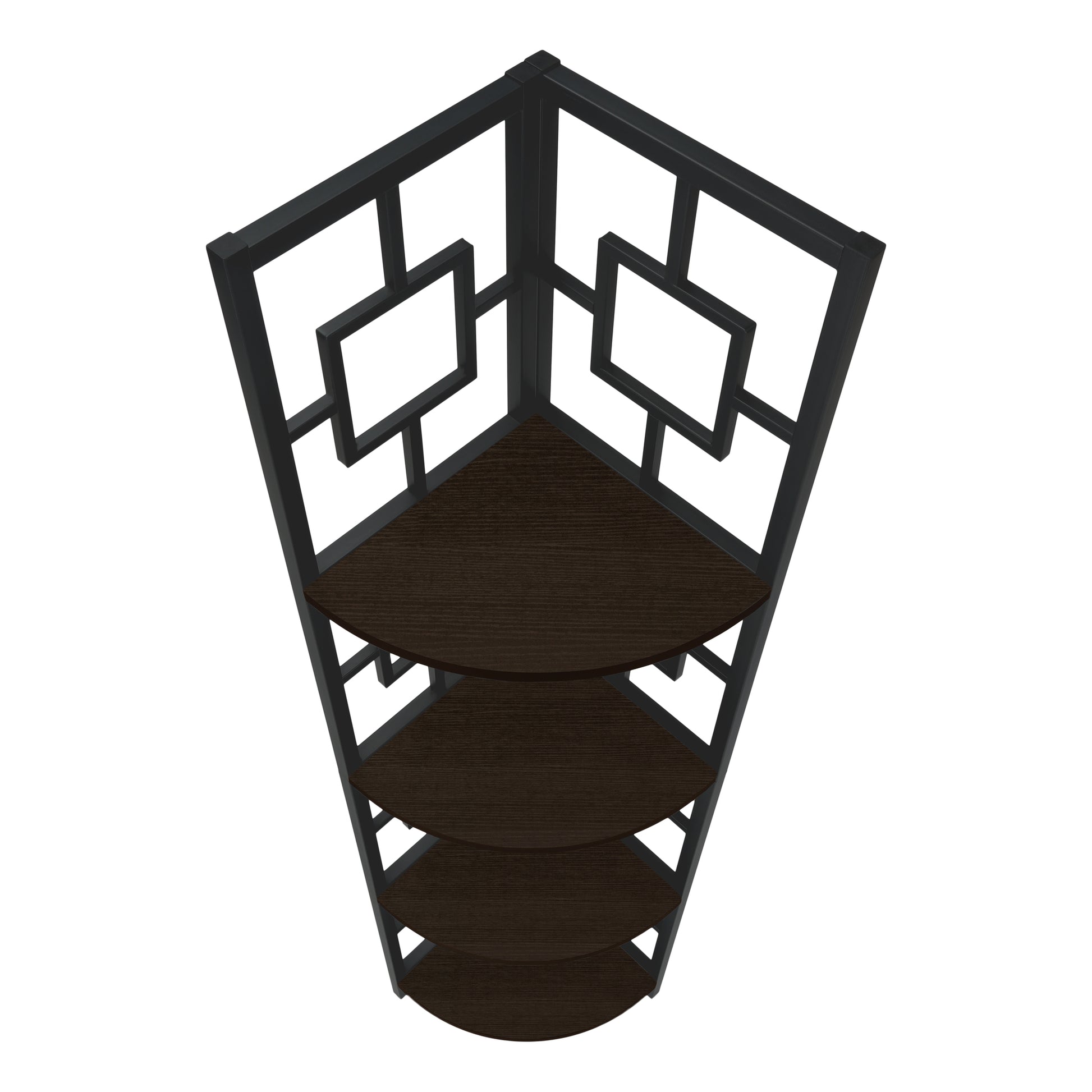 Bookcase - 62"H / Black / Black Metal Corner Etagere-Bookshelf-DECOROLALA