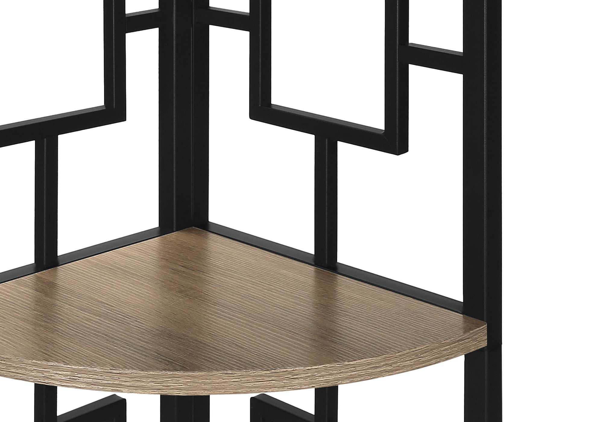 Bookcase - 62"H / Black / Black Metal Corner Etagere-Bookshelf-DECOROLALA