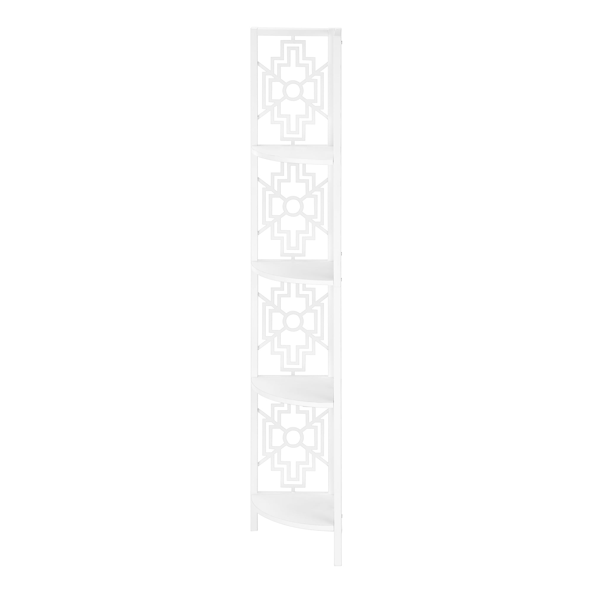 Bookcase - 62"H / Dark Taupe / Black Metal Corner Etagere-Bookshelf-DECOROLALA