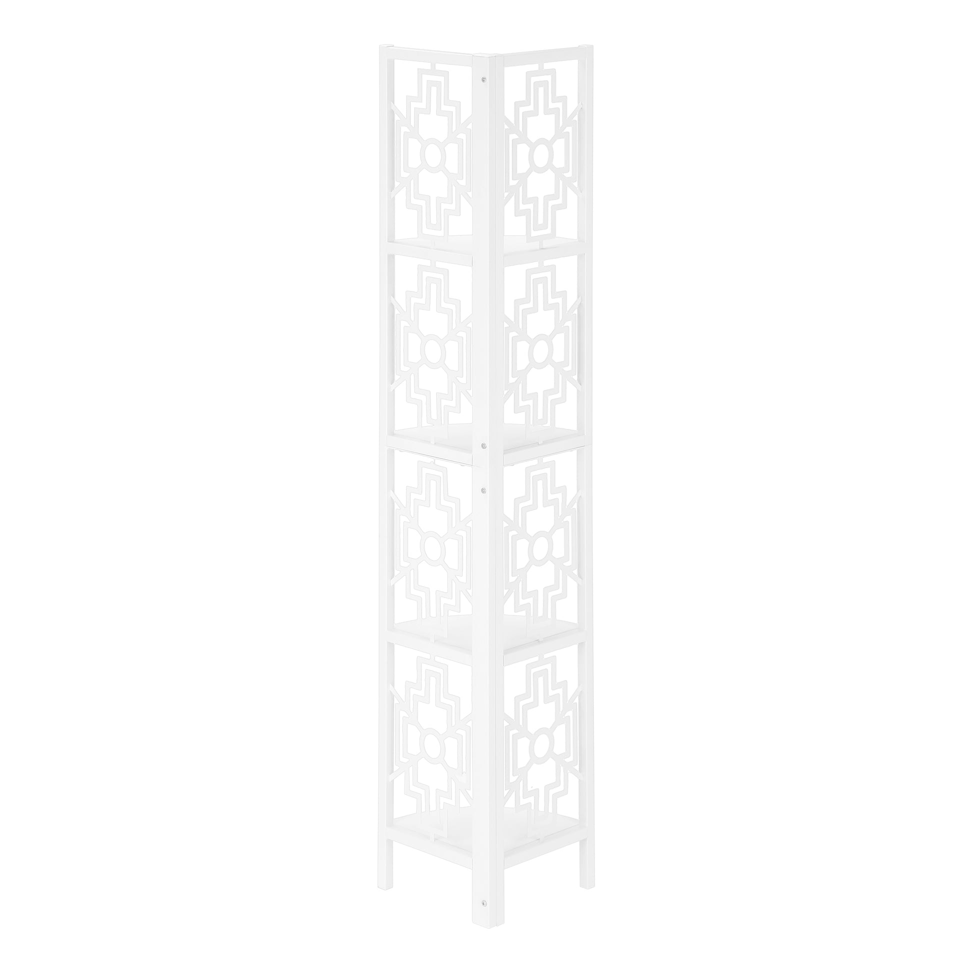 Bookcase - 62"H / Dark Taupe / Black Metal Corner Etagere-Bookshelf-DECOROLALA