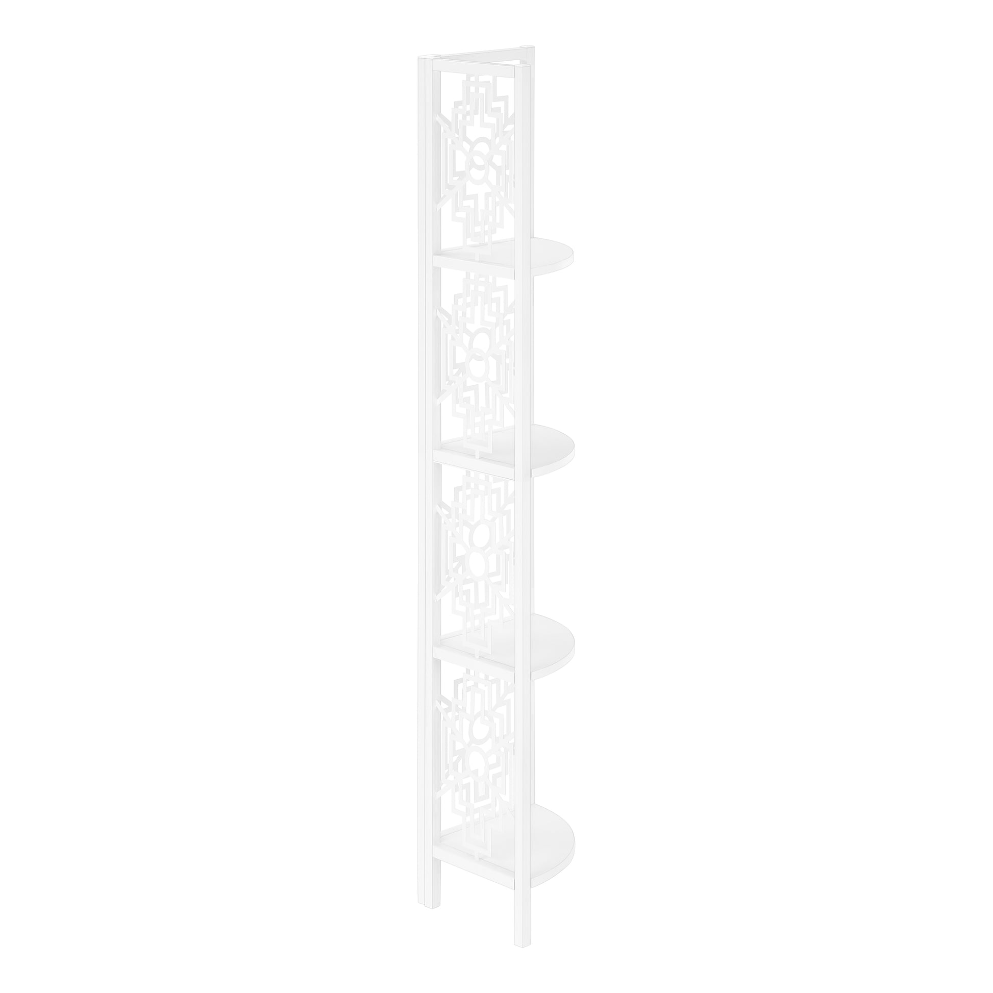 Bookcase - 62"H / Dark Taupe / Black Metal Corner Etagere-Bookshelf-DECOROLALA