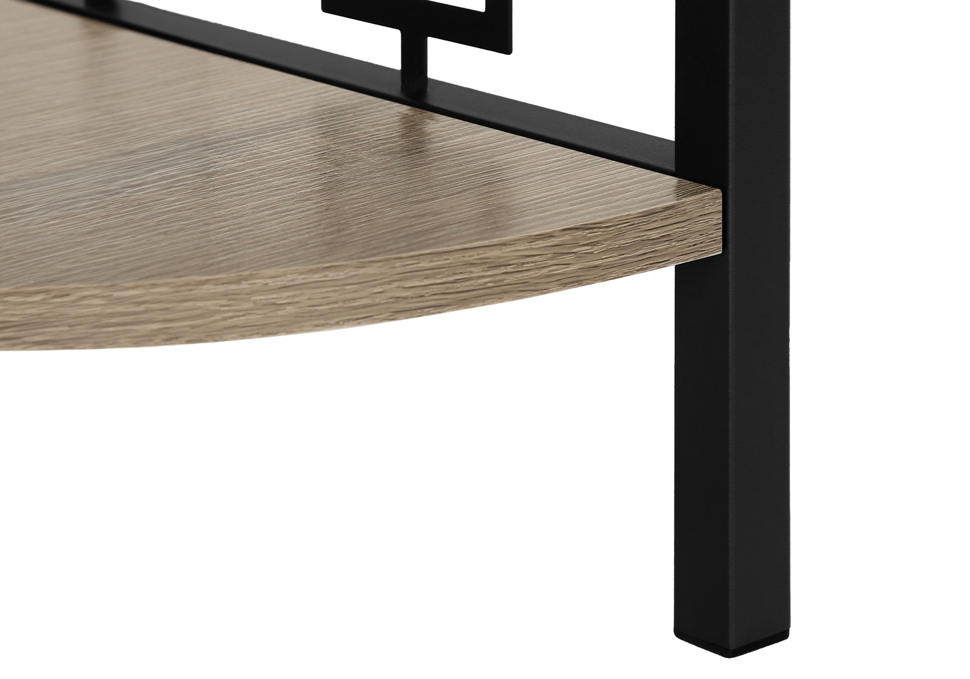 Bookcase - 62"H / Dark Taupe / Black Metal Corner Etagere-Bookshelf-DECOROLALA