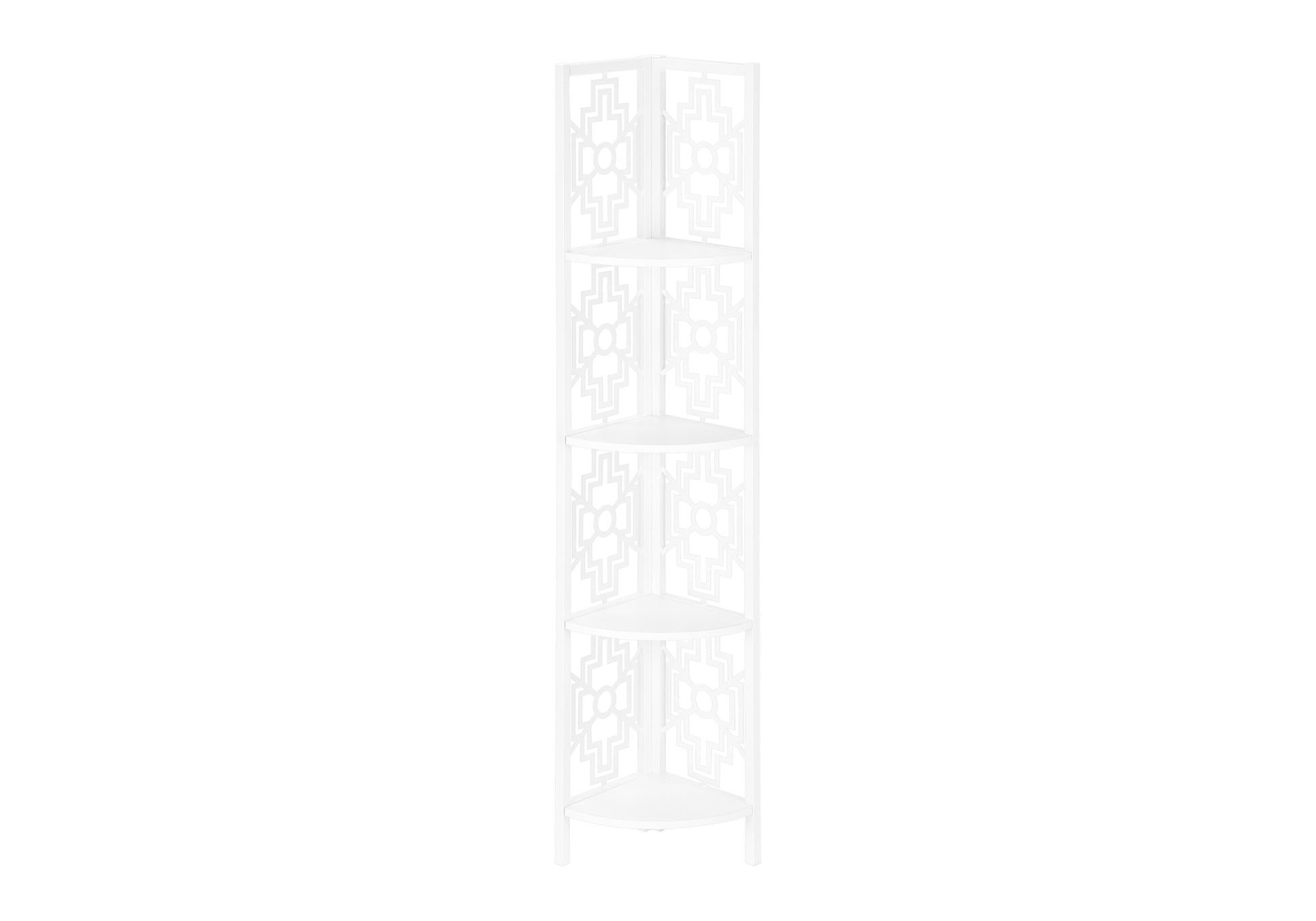 Bookcase - 62"H / Dark Taupe / Black Metal Corner Etagere-Bookshelf-DECOROLALA