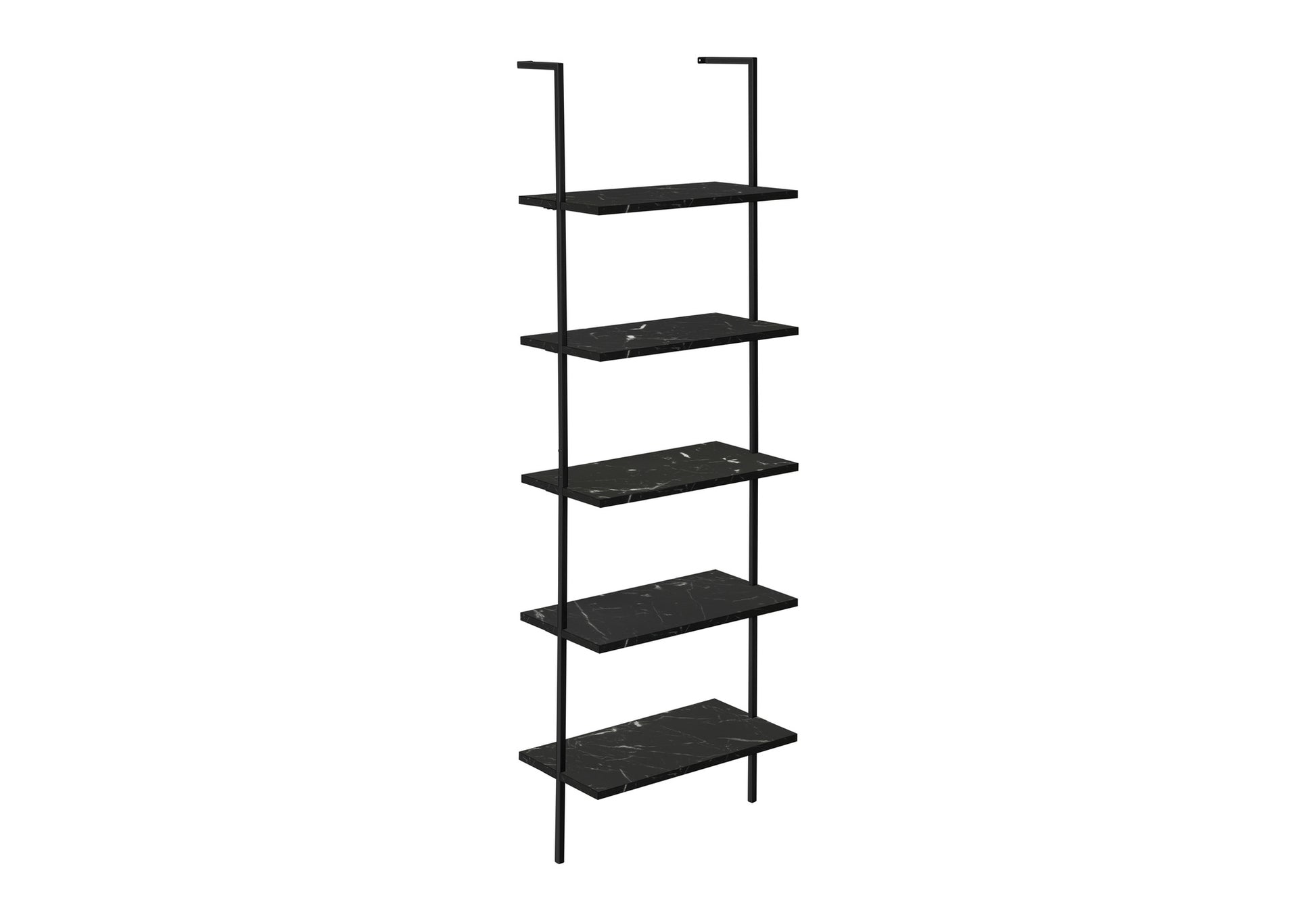 Bookcase - 72"H Ladder Grey / Black Metal-Bookshelf-DECOROLALA