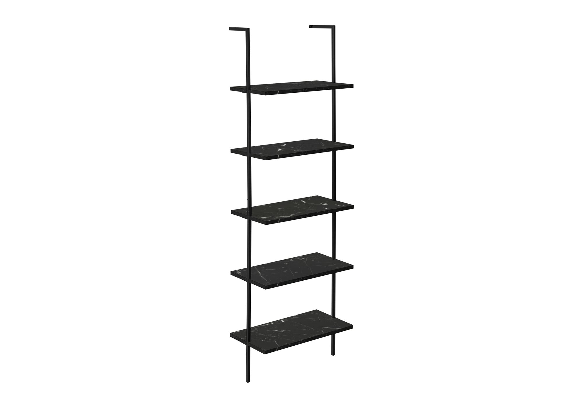 Bookcase - 72"H Ladder Grey / Black Metal-Bookshelf-DECOROLALA