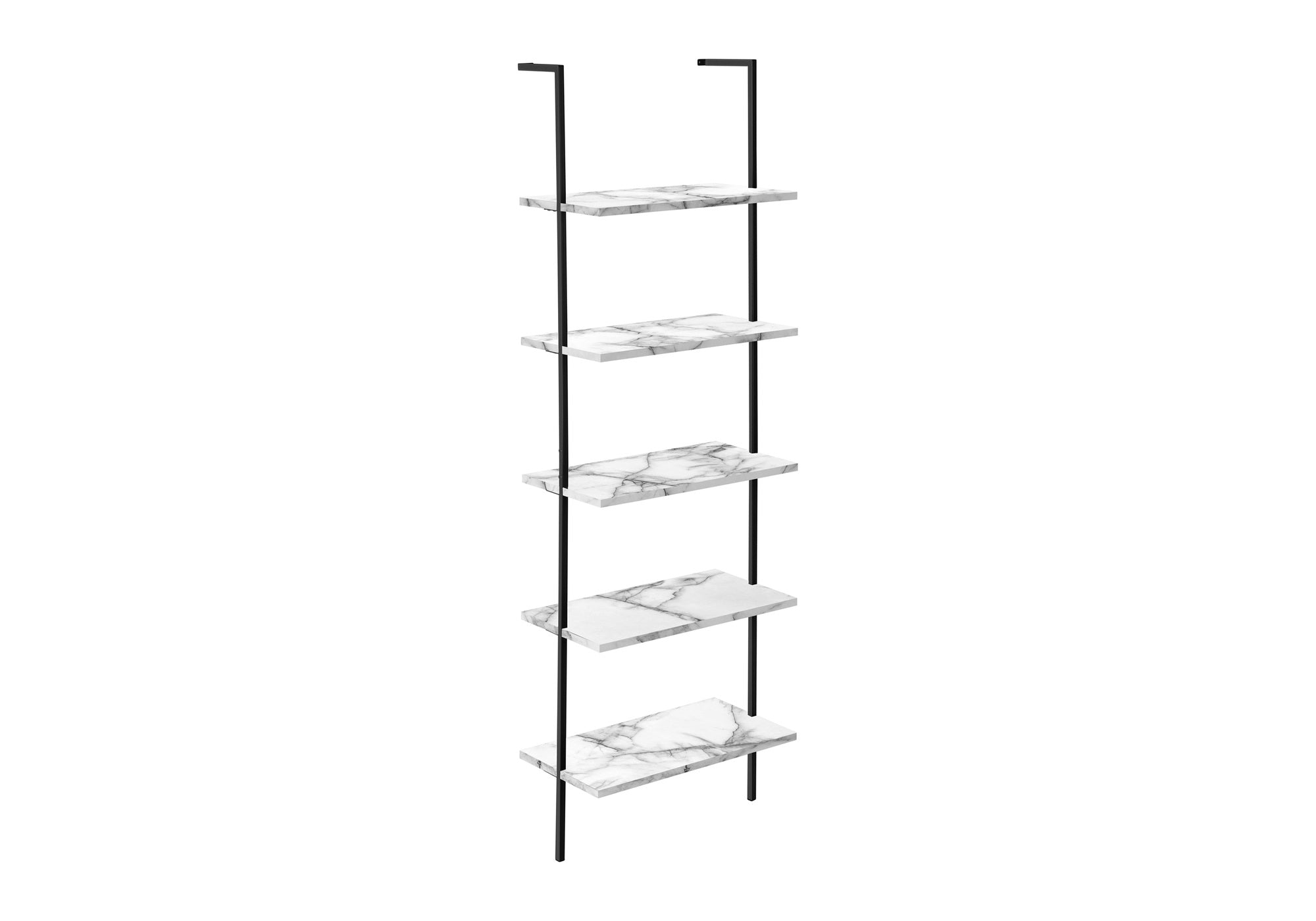 Bookcase - 72"H Ladder Grey / Black Metal-Bookshelf-DECOROLALA