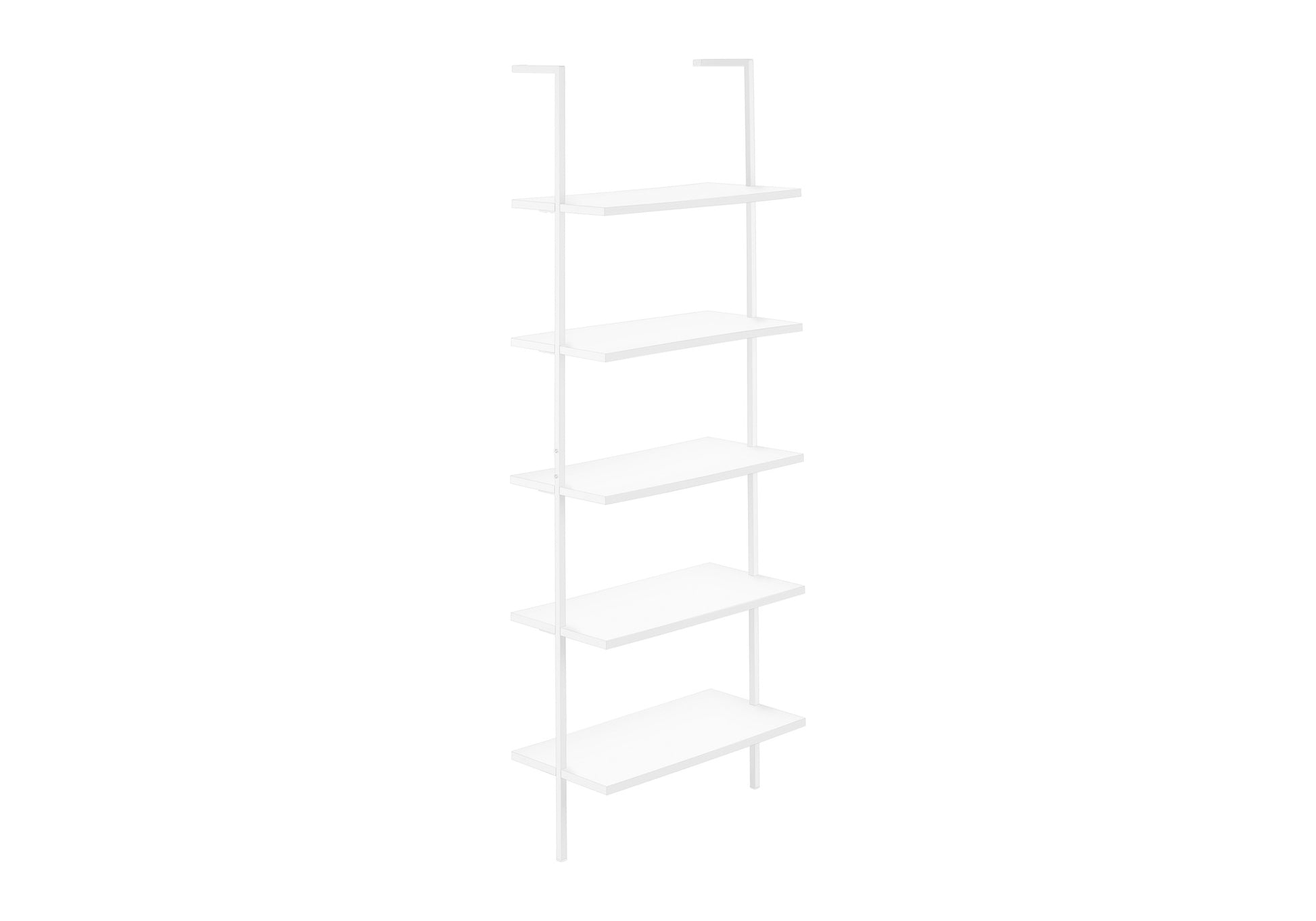 Bookcase - 72"H Ladder Grey / Black Metal-Bookshelf-DECOROLALA