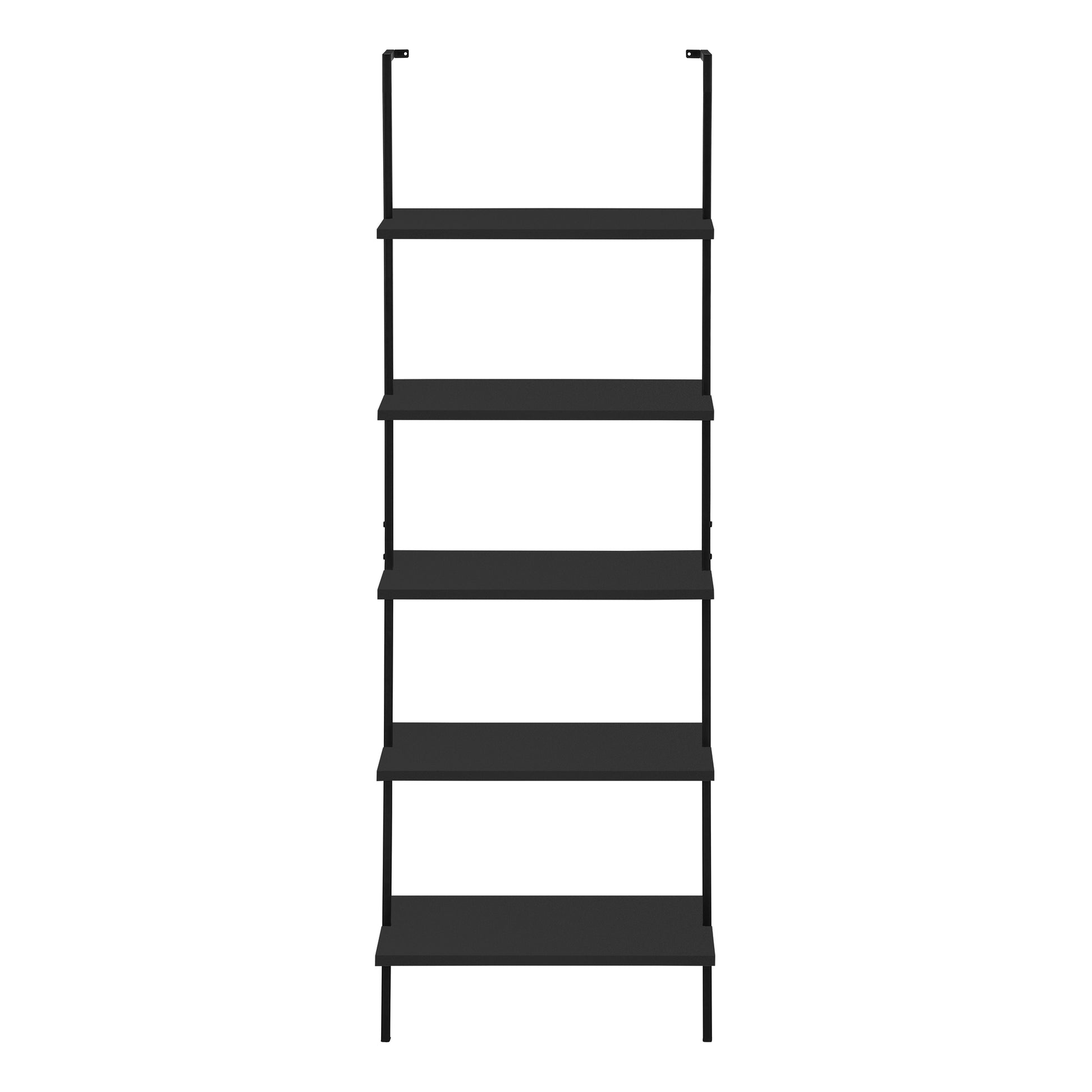 Bookcase - 72"H Ladder Grey / Black Metal-Bookshelf-DECOROLALA