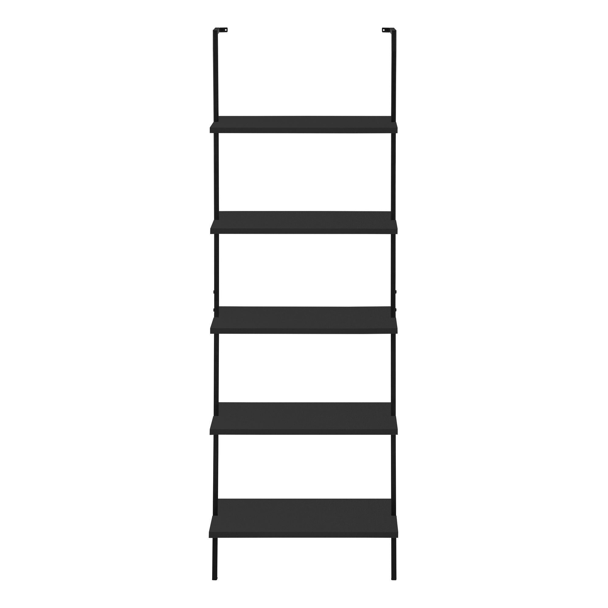 Bookcase - 72"H Ladder Grey / Black Metal-Bookshelf-DECOROLALA