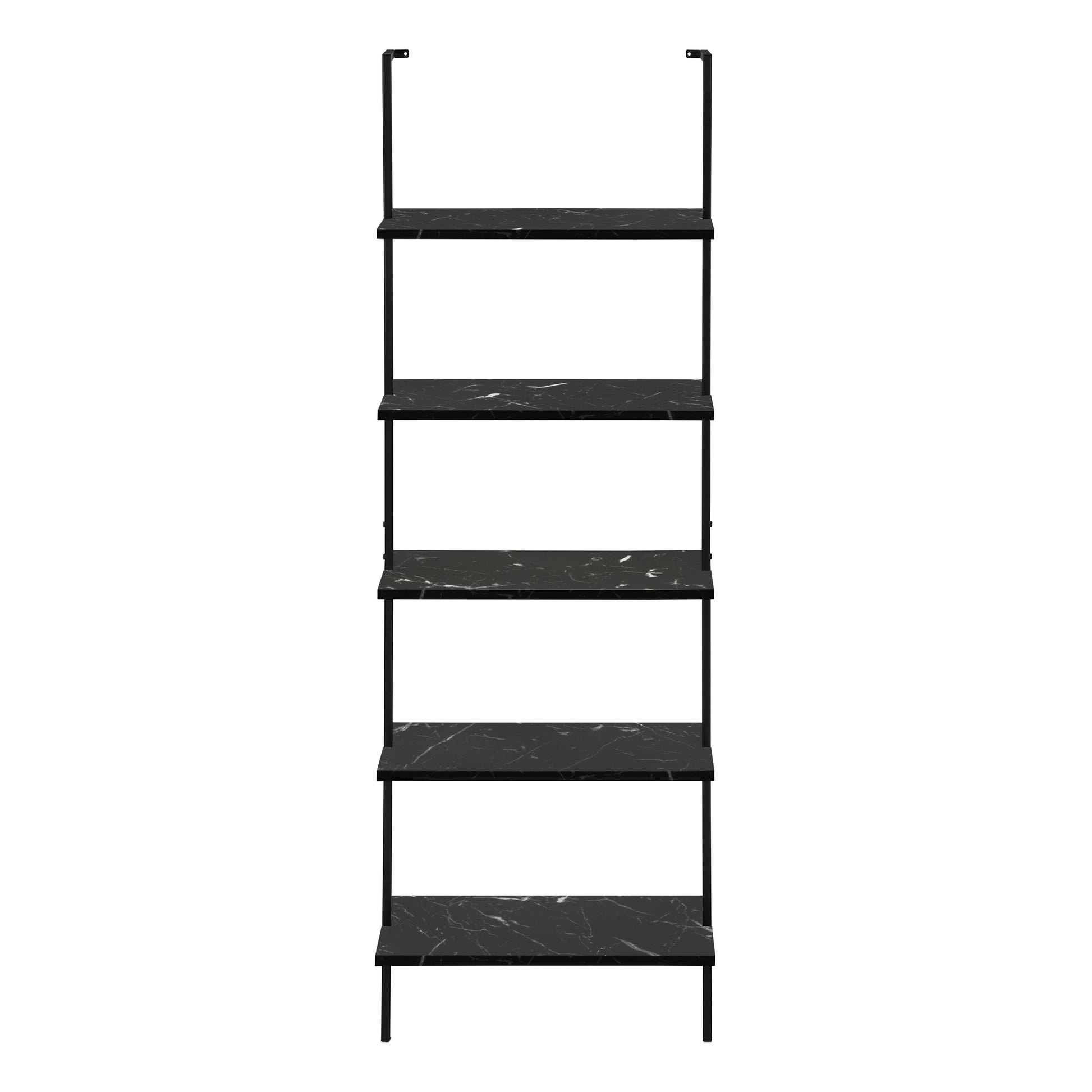 Bookcase - 72"H Ladder Grey / Black Metal-Bookshelf-DECOROLALA