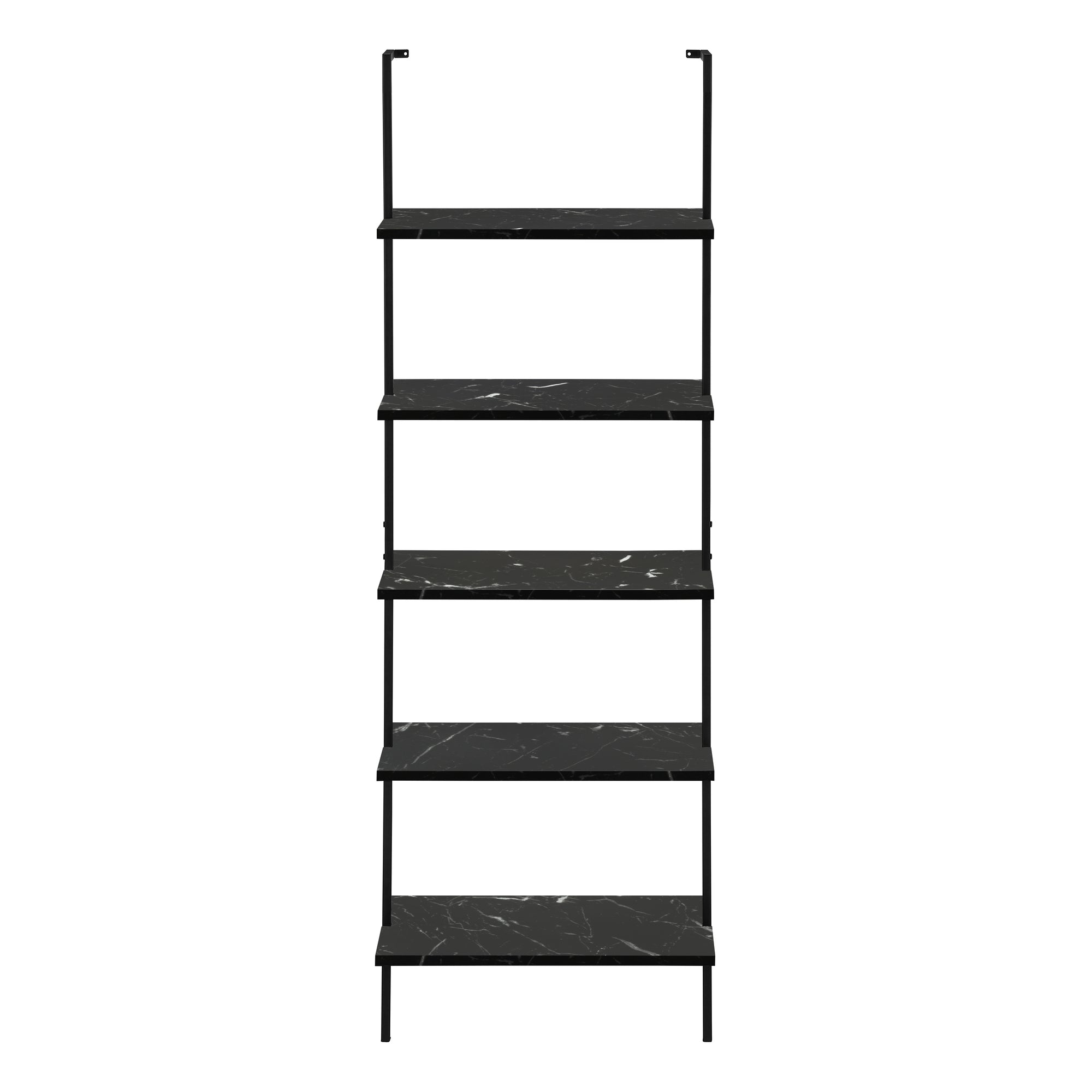 Bookcase - 72"H Ladder Grey / Black Metal-Bookshelf-DECOROLALA