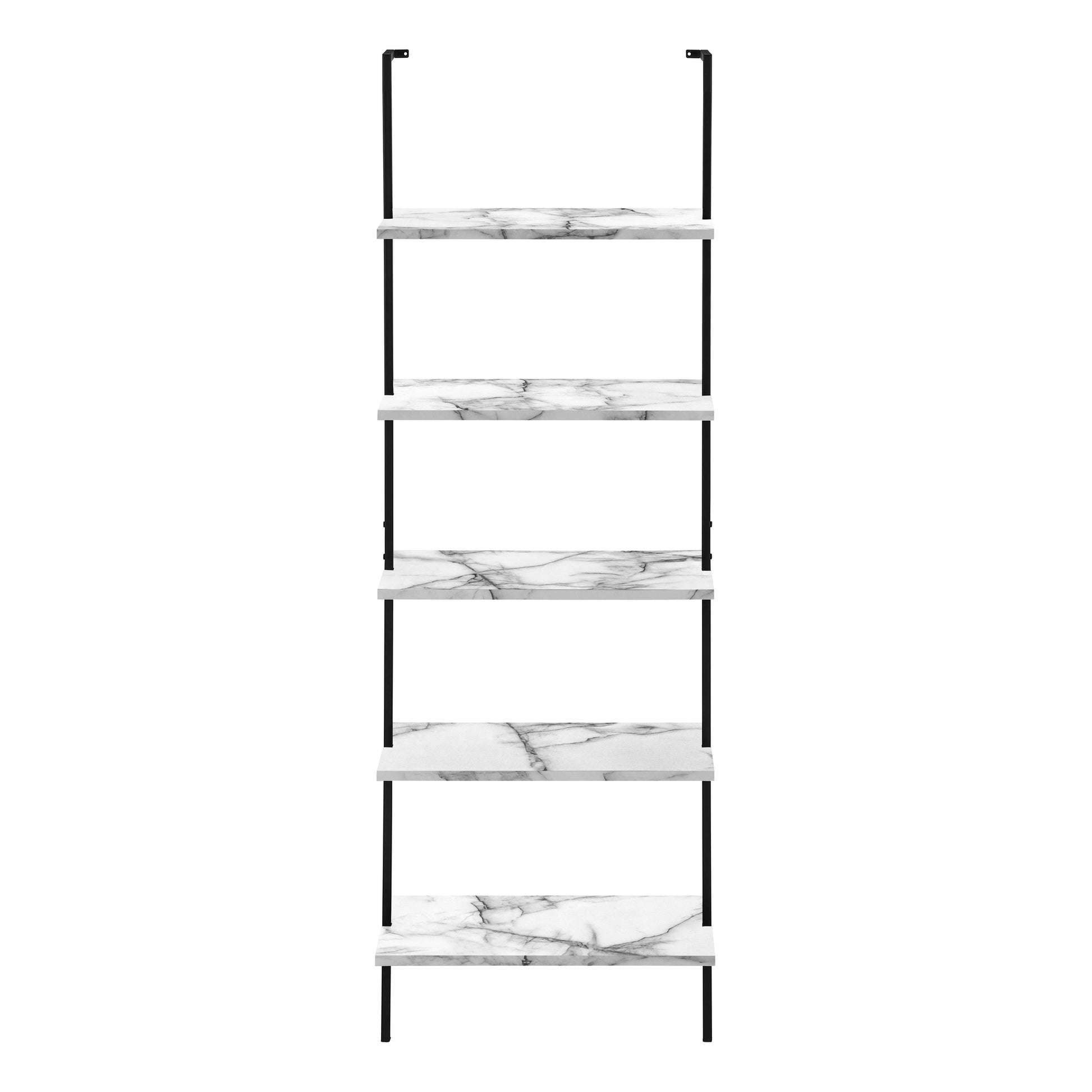 Bookcase - 72"H Ladder Grey / Black Metal-Bookshelf-DECOROLALA