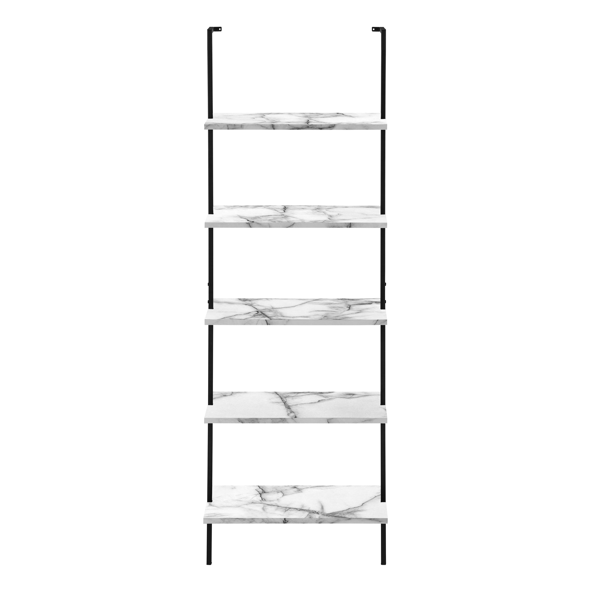 Bookcase - 72"H Ladder Grey / Black Metal-Bookshelf-DECOROLALA