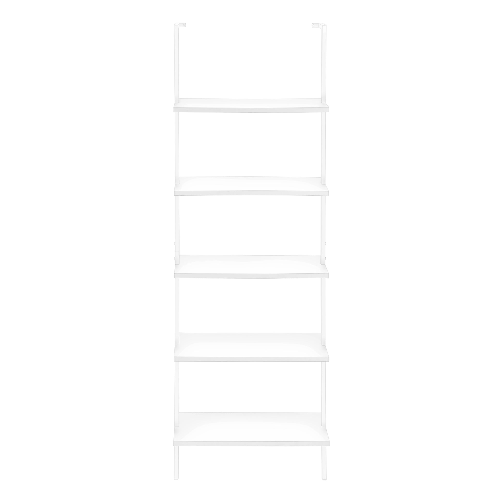 Bookcase - 72"H Ladder Grey / Black Metal-Bookshelf-DECOROLALA