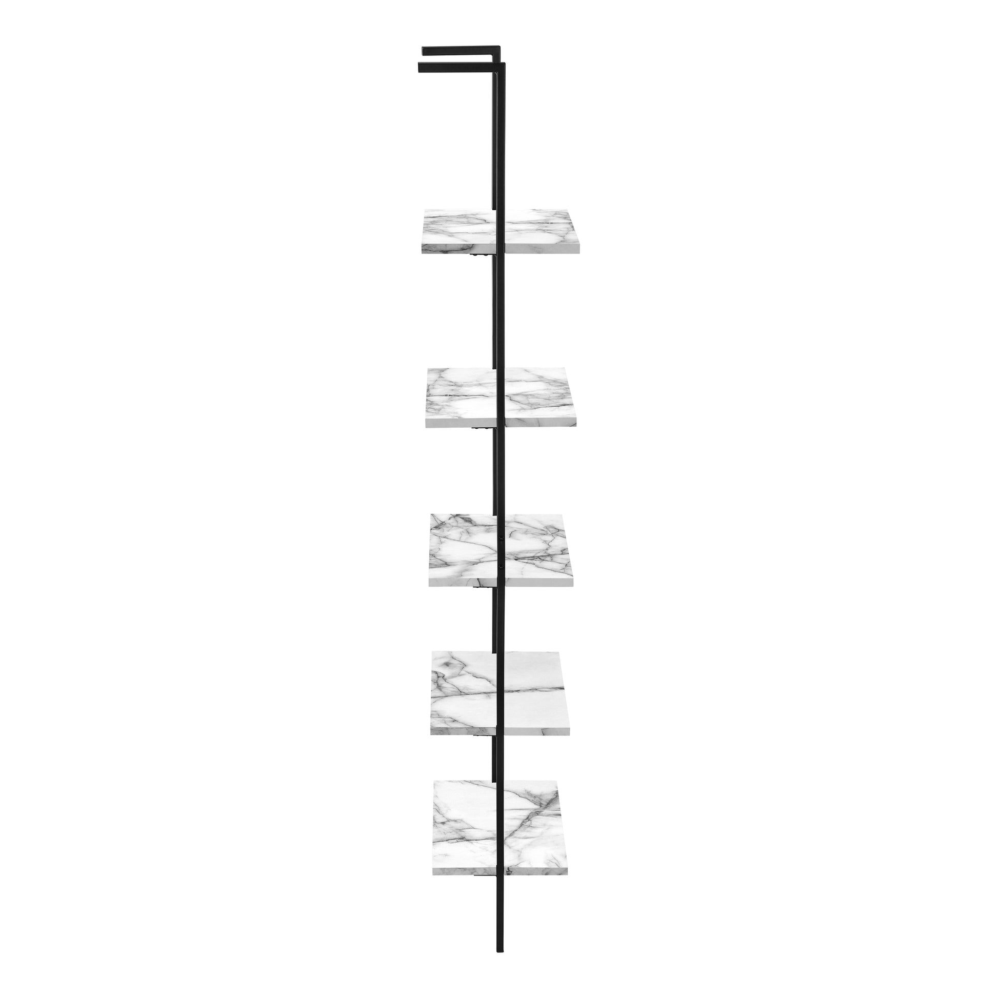 Bookcase - 72"H Ladder Grey / Black Metal-Bookshelf-DECOROLALA