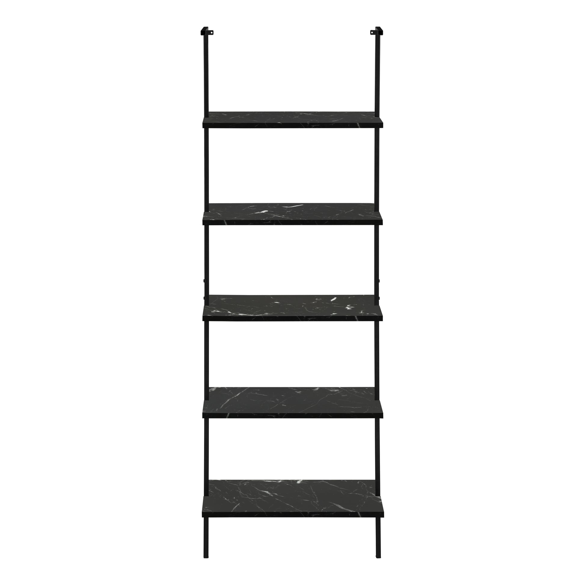 Bookcase - 72"H Ladder Grey / Black Metal-Bookshelf-DECOROLALA