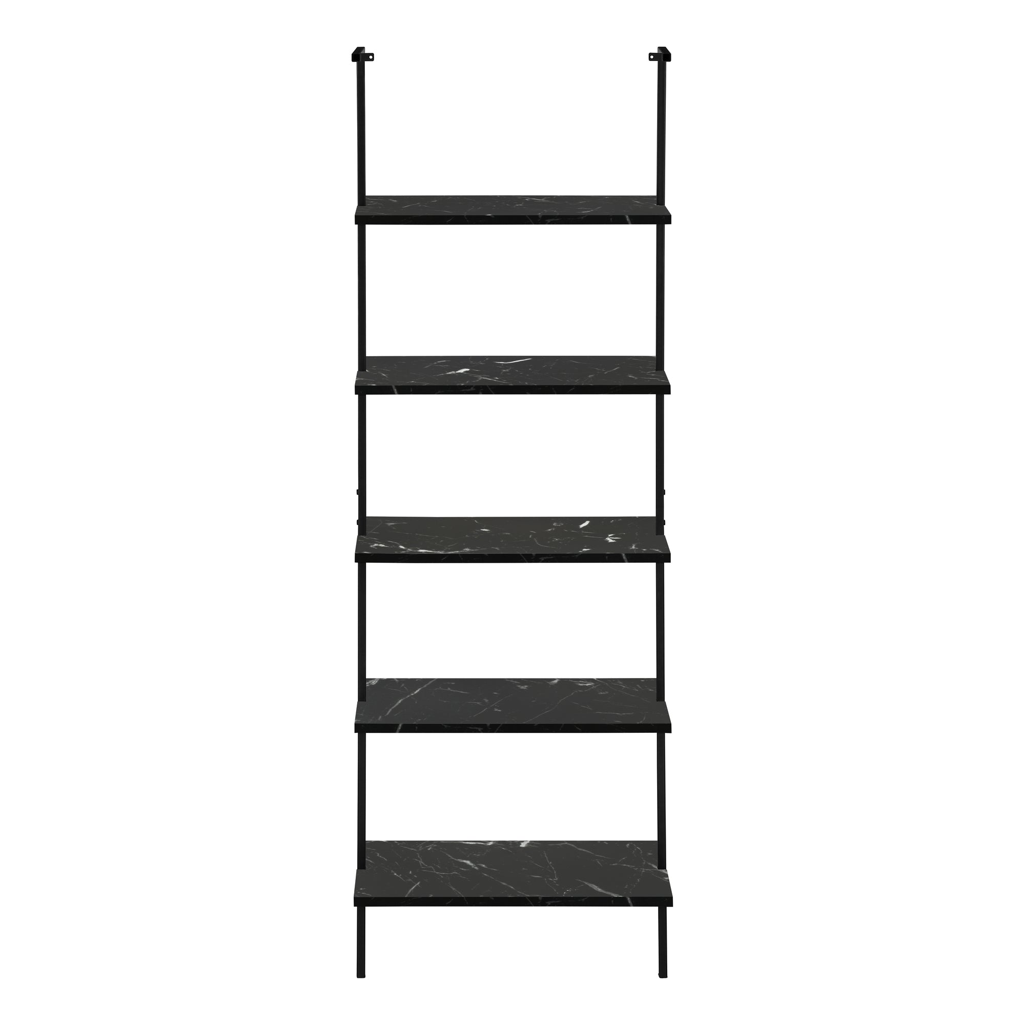 Bookcase - 72"H Ladder Grey / Black Metal-Bookshelf-DECOROLALA