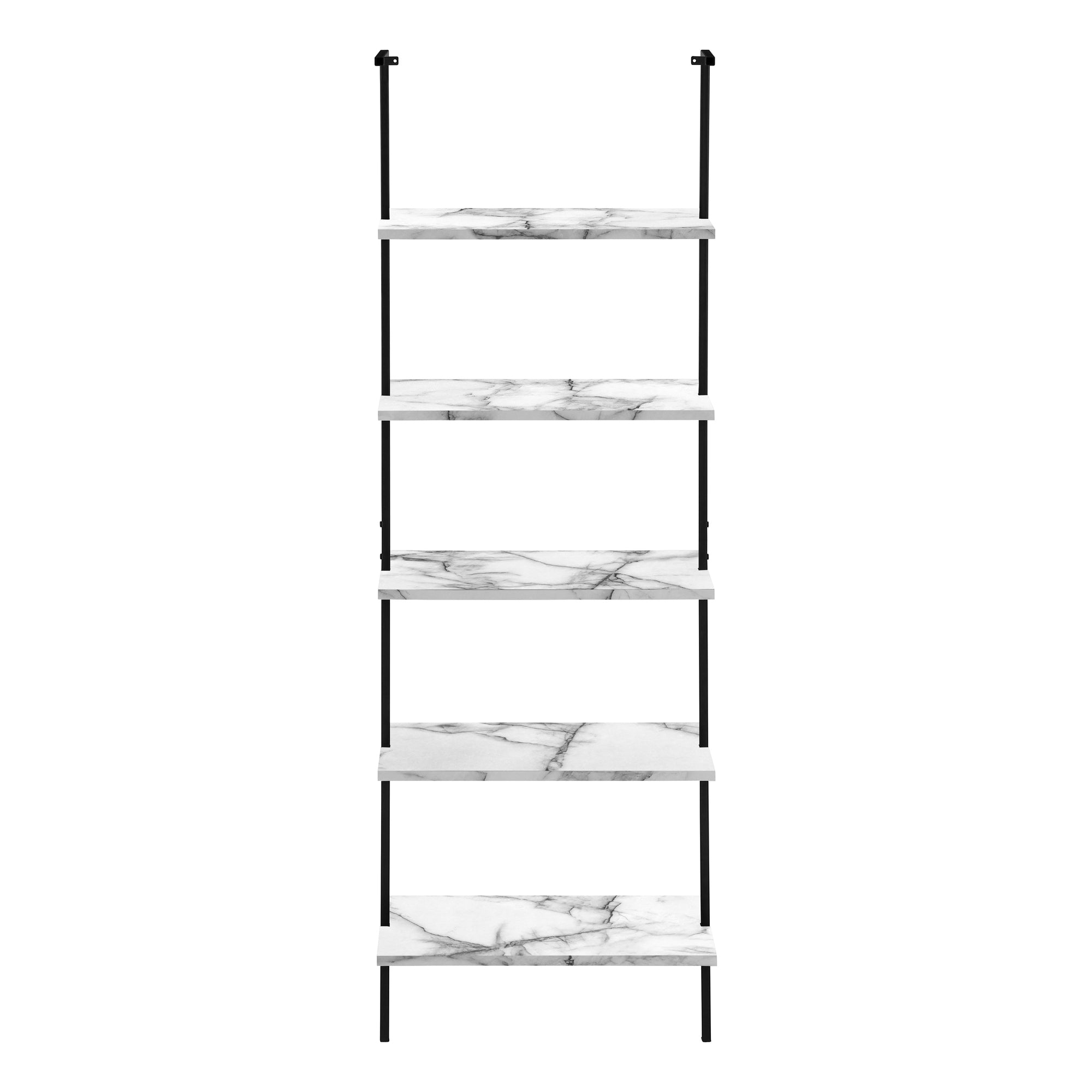 Bookcase - 72"H Ladder Grey / Black Metal-Bookshelf-DECOROLALA