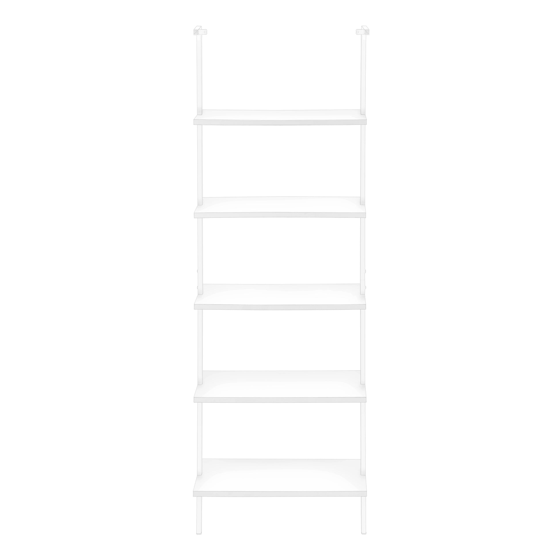 Bookcase - 72"H Ladder Grey / Black Metal-Bookshelf-DECOROLALA