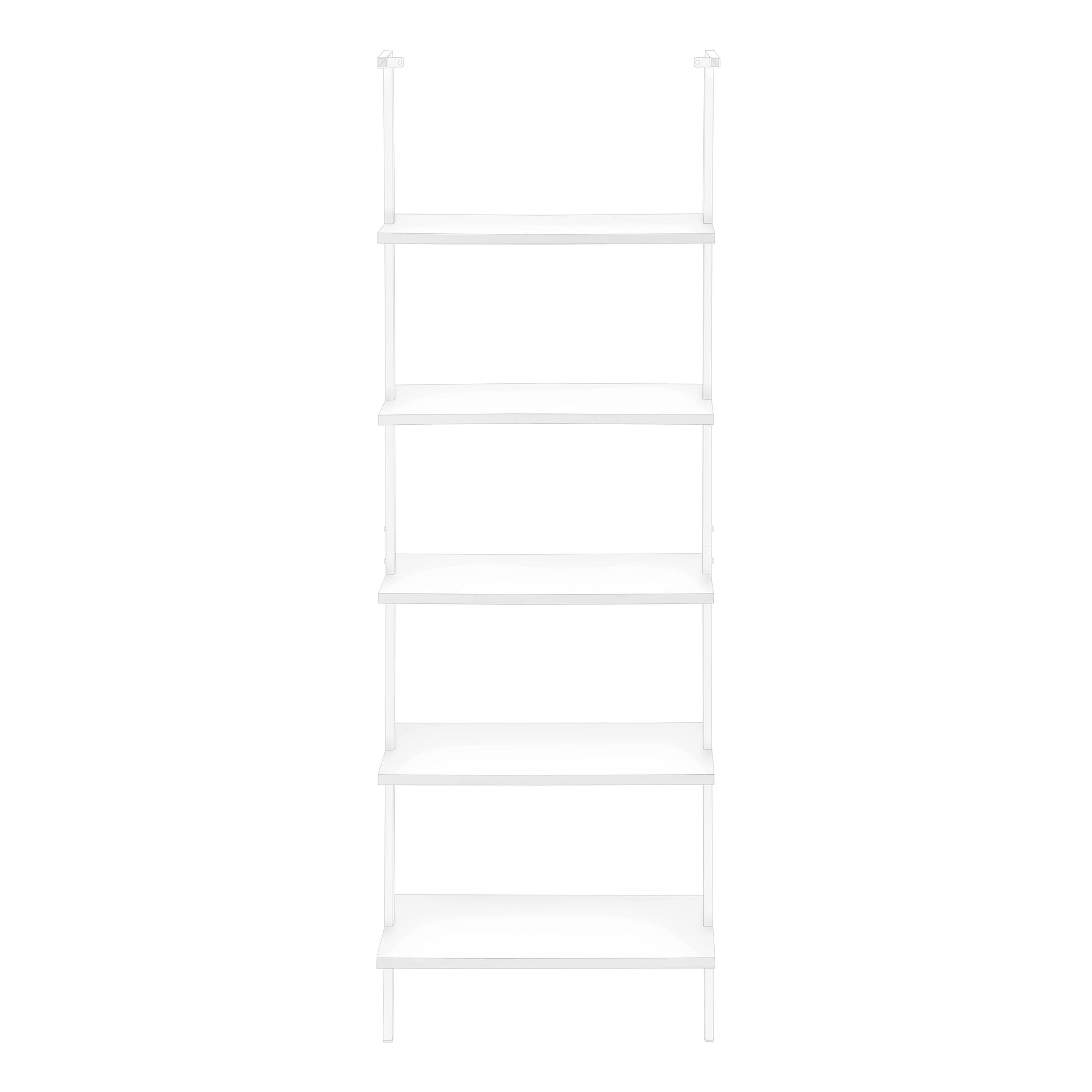 Bookcase - 72"H Ladder Grey / Black Metal-Bookshelf-DECOROLALA