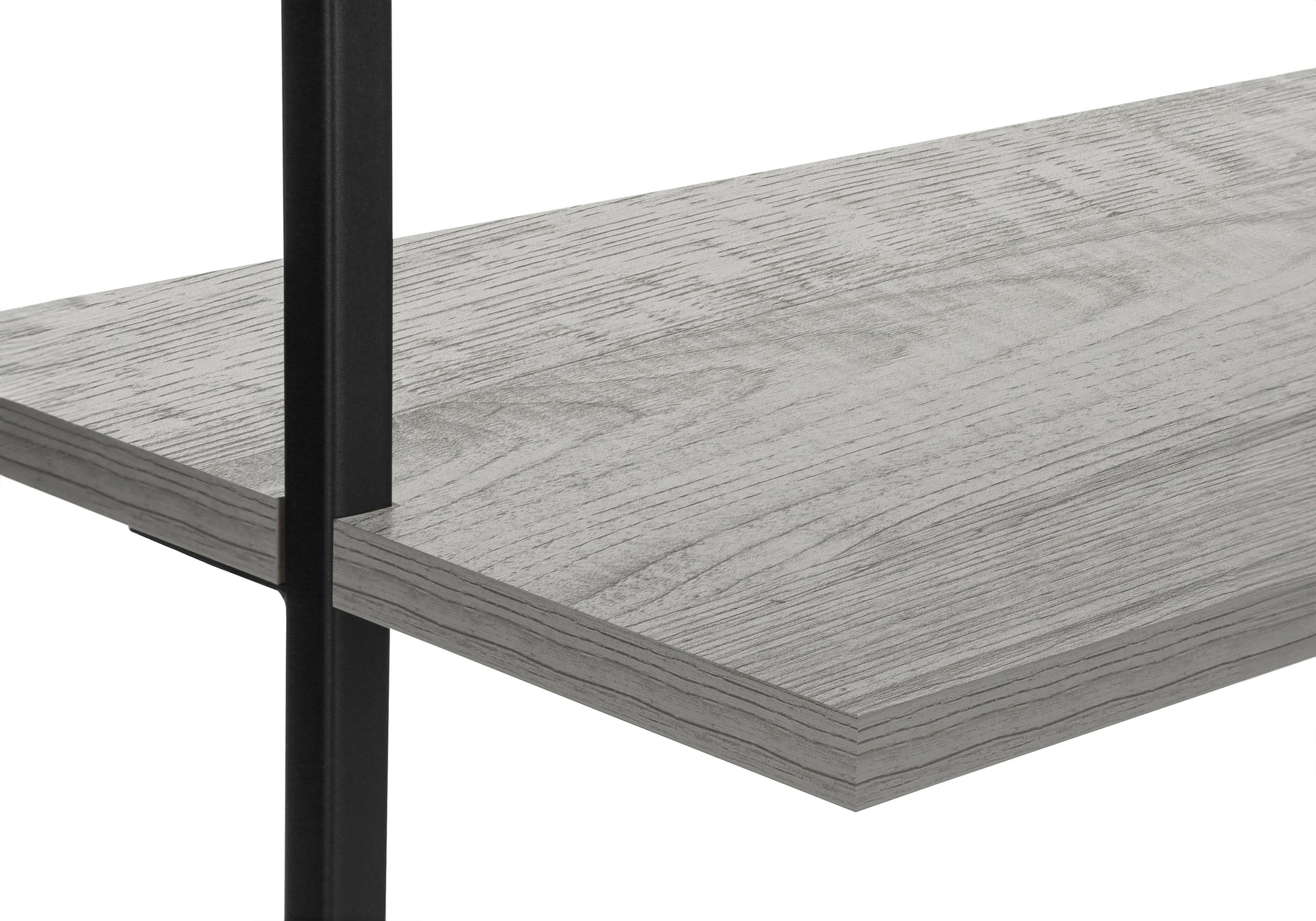 Bookcase - 72"H Ladder Grey / Black Metal-Bookshelf-DECOROLALA