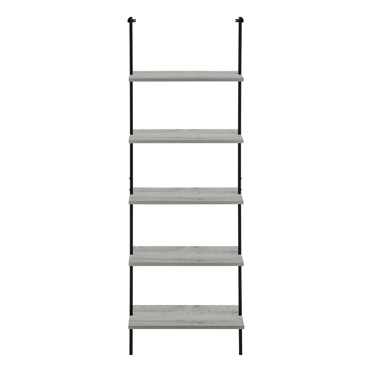 Bookcase - 72"H Ladder Grey/Black Metal-Bookcases-DECOROLALA