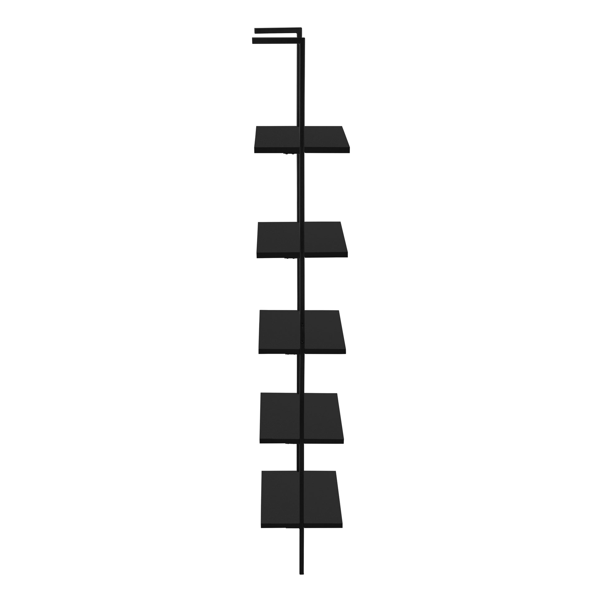 Bookcase - 72"H Ladder Grey/Black Metal-Bookshelf-DECOROLALA
