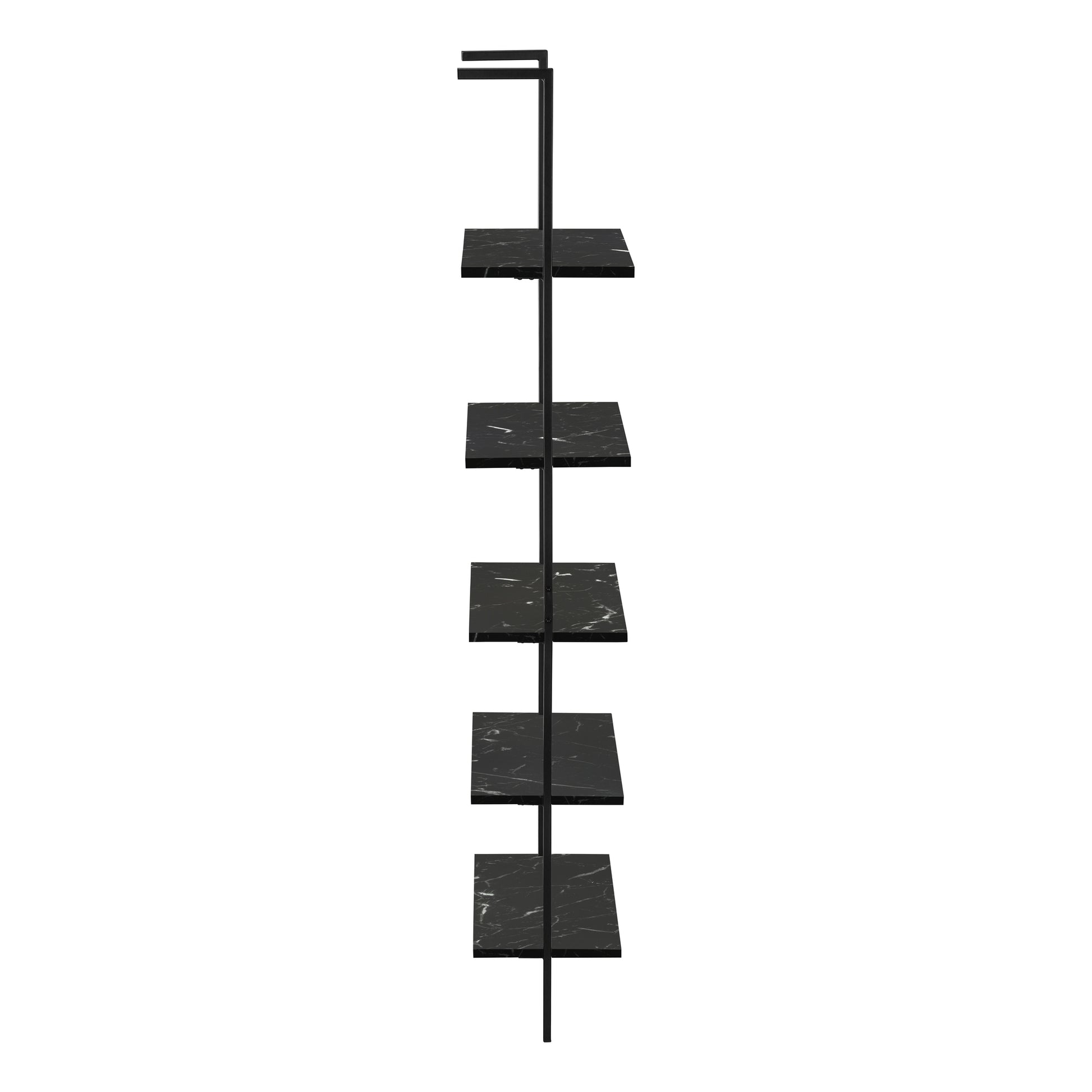 Bookcase - 72"H Ladder Grey/Black Metal-Bookshelf-DECOROLALA