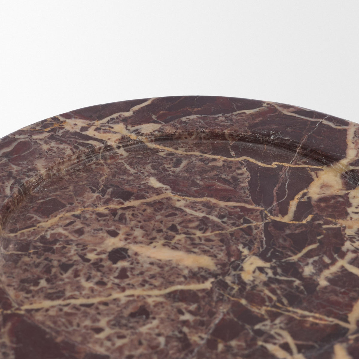 Bordo Red Marble w/ Glass Hurricane Candle Holder-Table Candle Holders-DECOROLALA