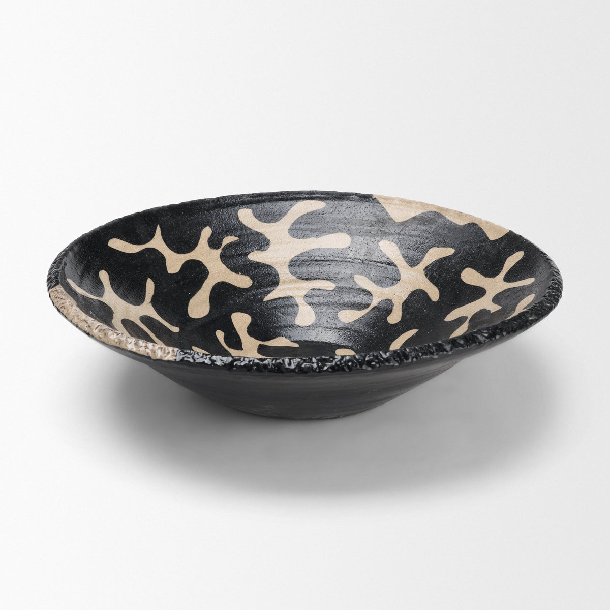 Bosma Black and Cream Ceramic Decorative Bowl-Bowls-DECOROLALA