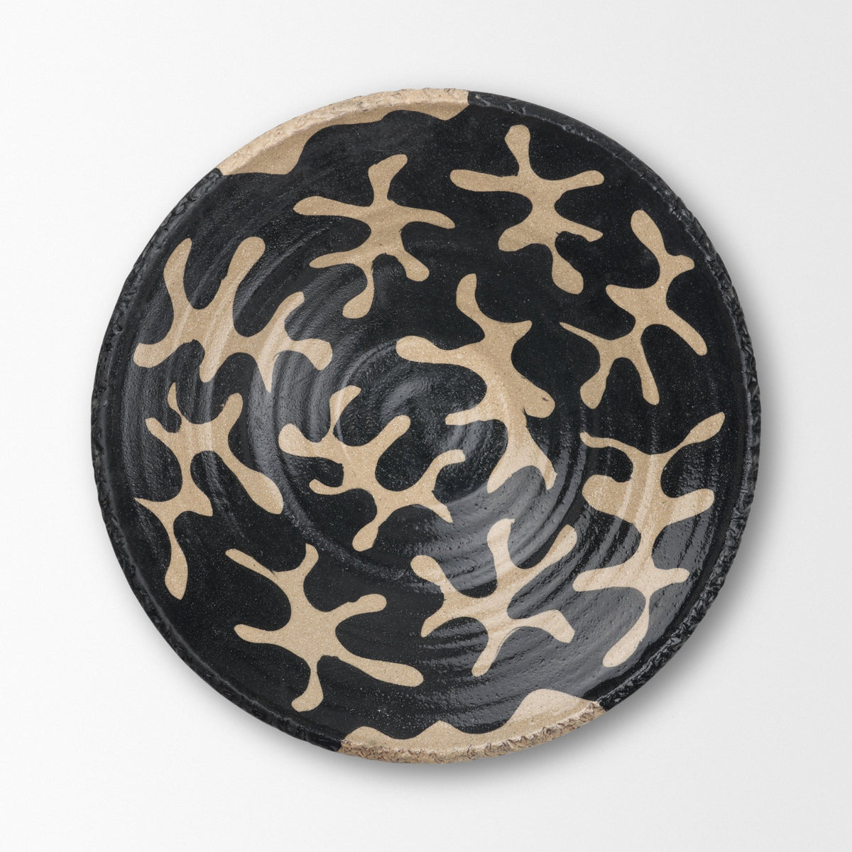 Bosma Black and Cream Ceramic Decorative Bowl-Bowls-DECOROLALA