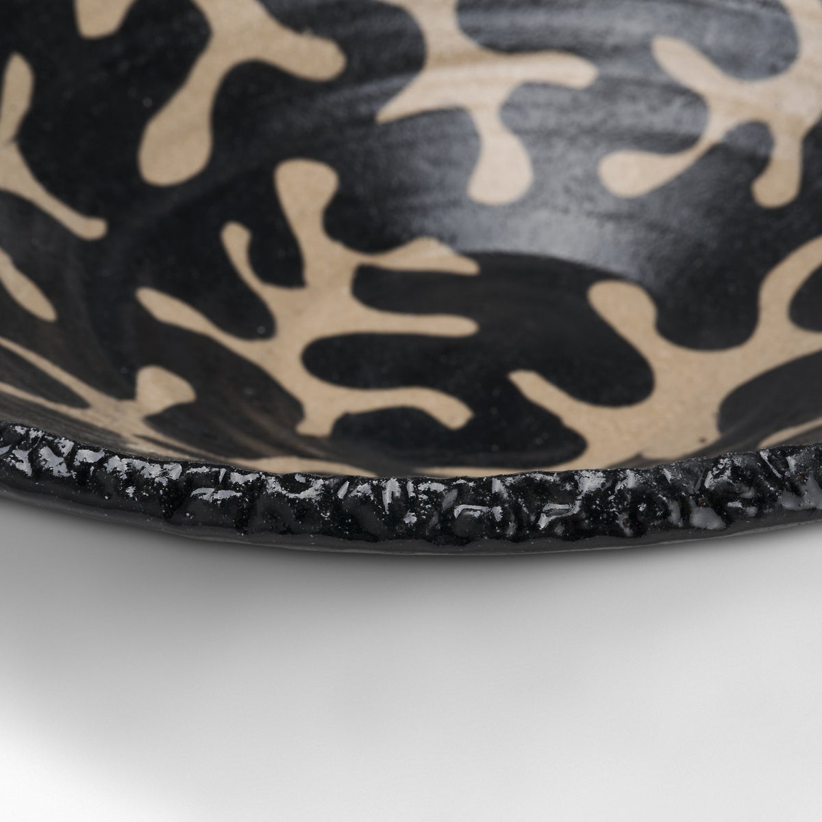 Bosma Black and Cream Ceramic Decorative Bowl-Bowls-DECOROLALA